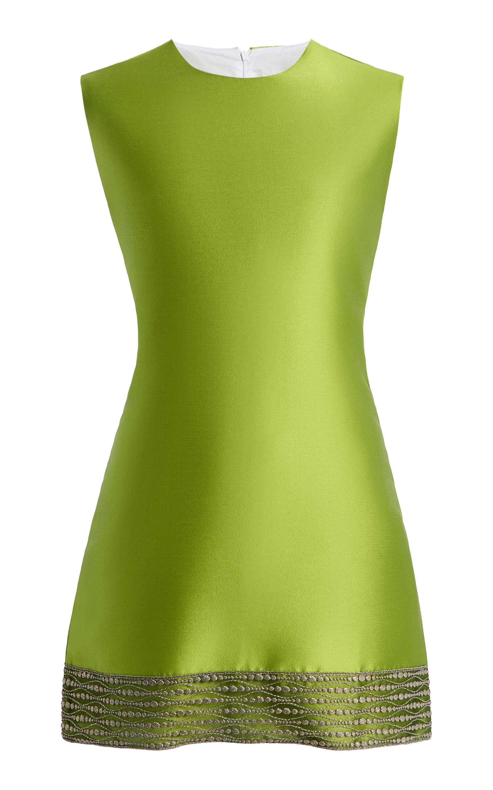 D'estree Destree Carole Satin Mini Dress In Green