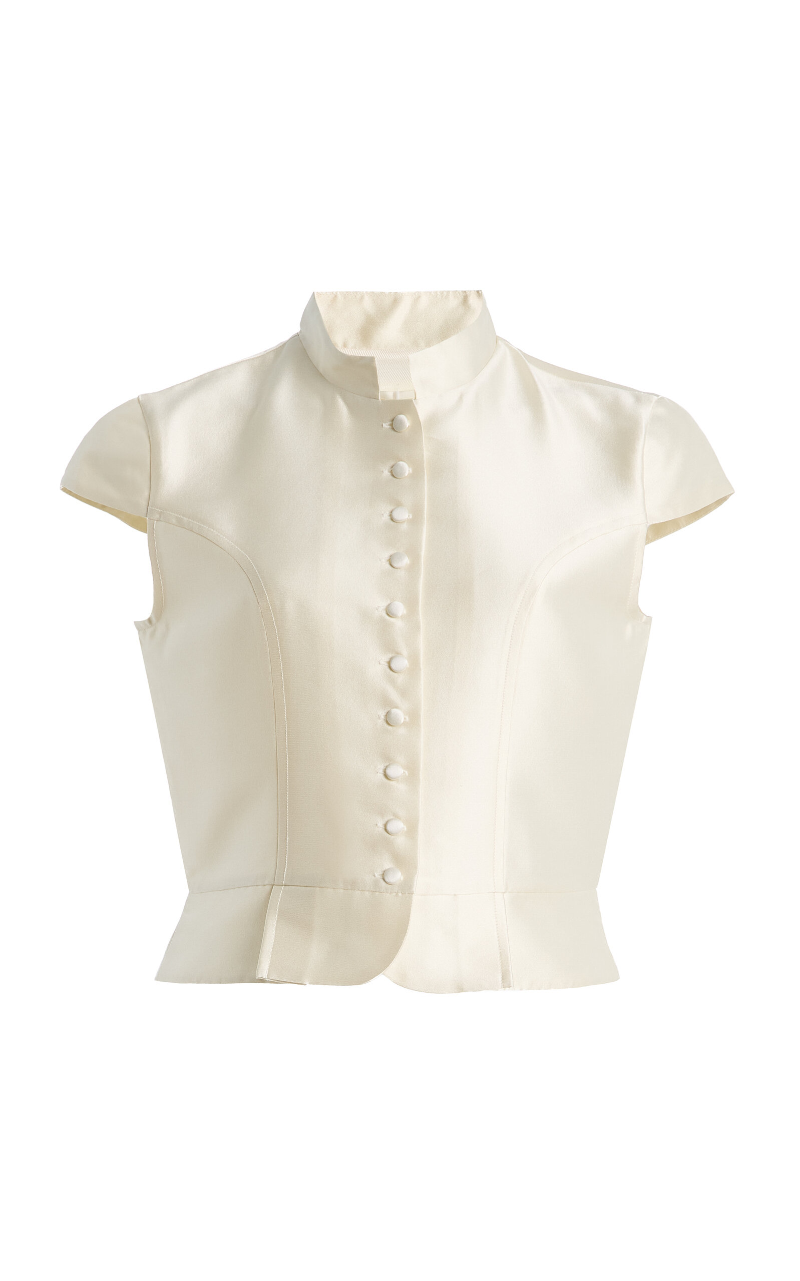 D'estree Destree Amoako Smart Satin Top In White