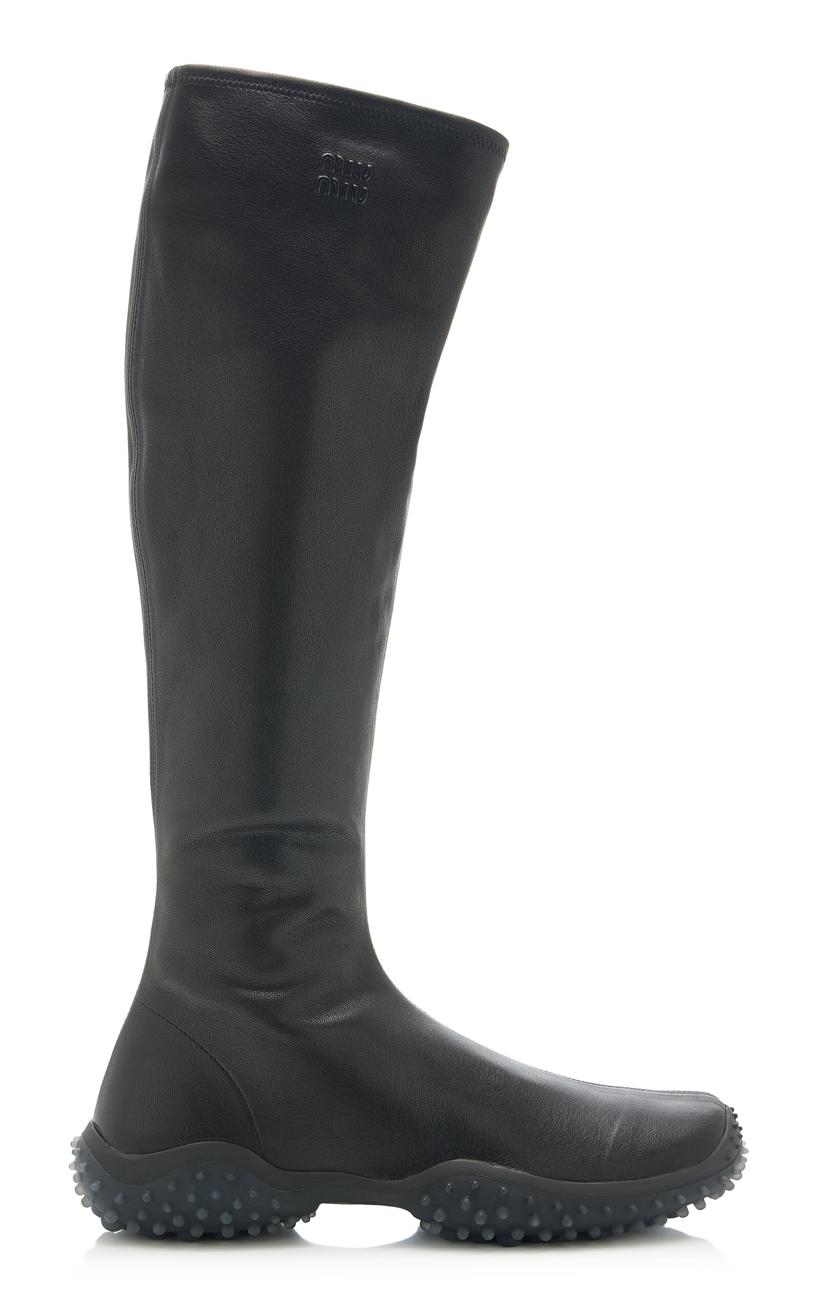 Miu Miu Leather Knee Boots - Moda Operandi
