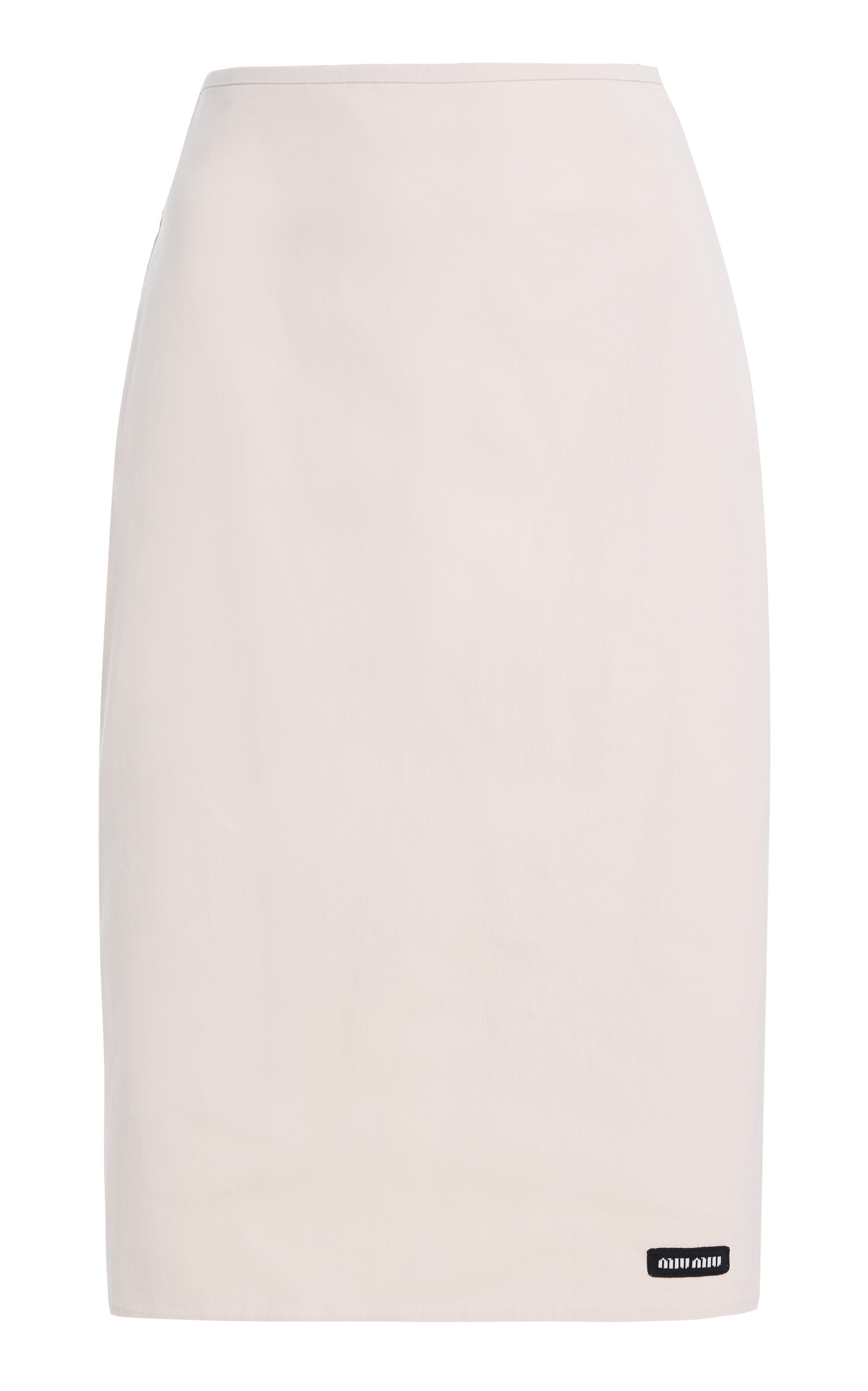Miu Miu Cotton-blend Poplin Midi Skirt In White