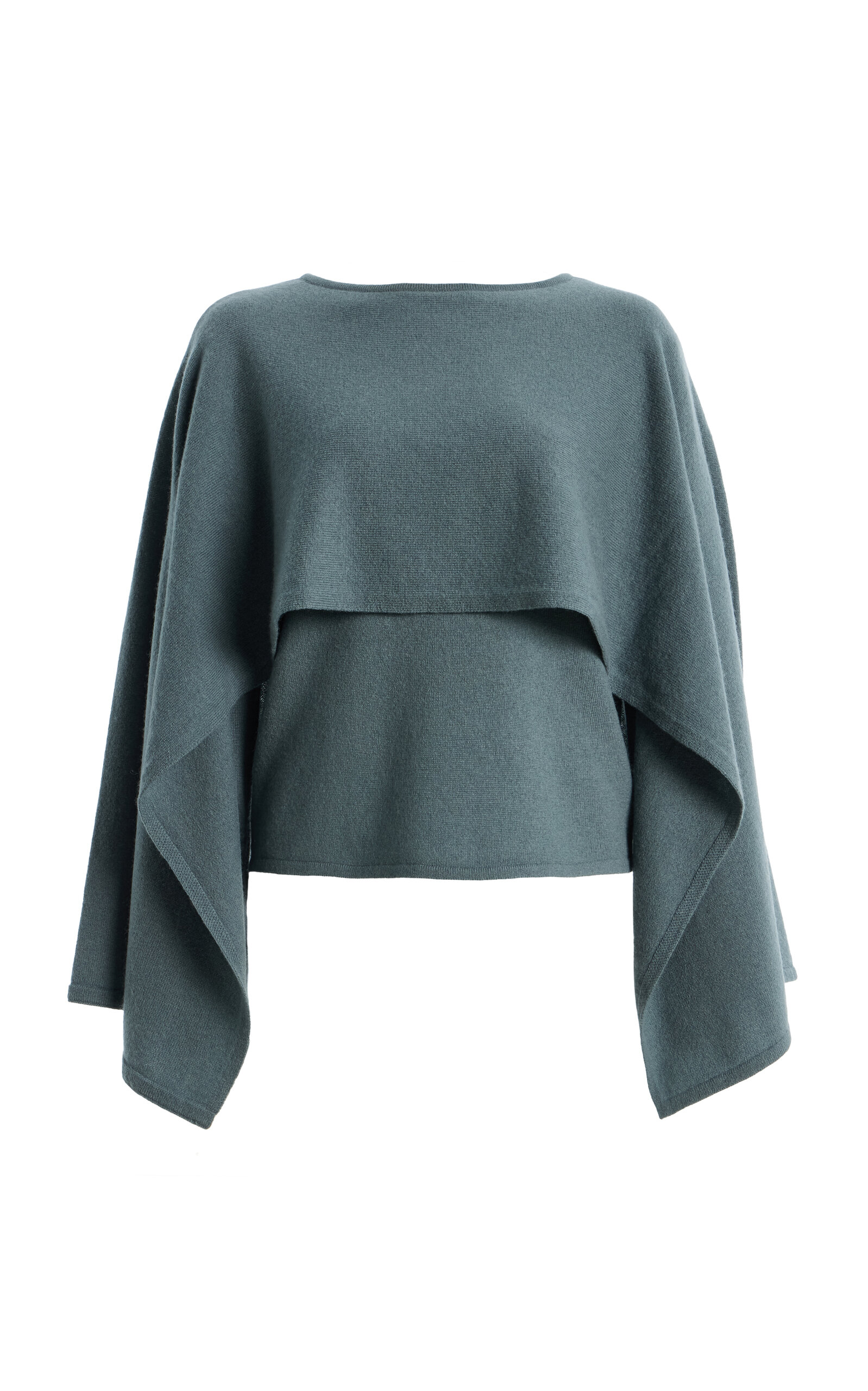 Zimmermann - Valiant Draped Wool-Cashmere Sweater - Blue - 3 - Moda Operandi
