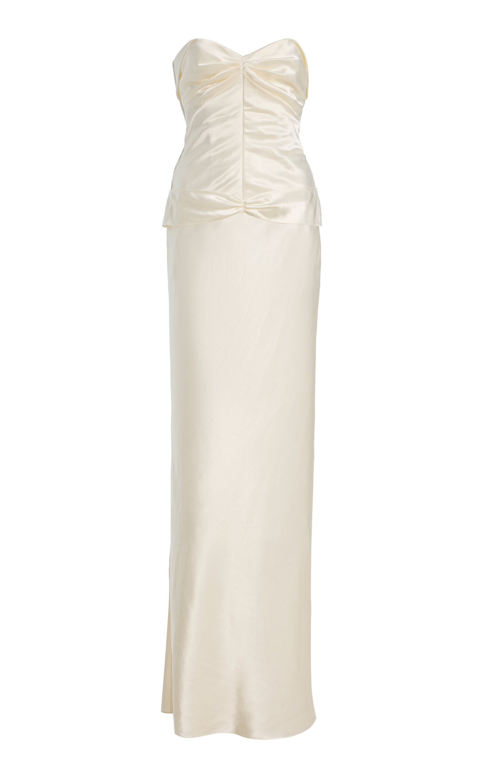 Anna October Clementine Satin Maxi Dress In White