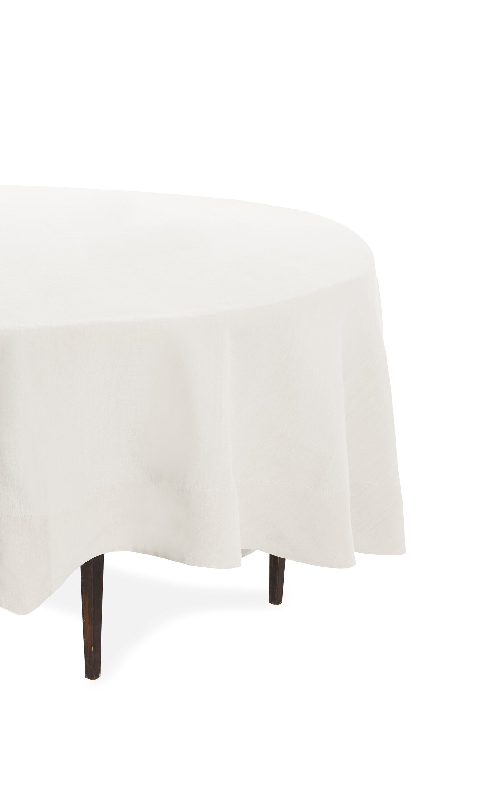 Moda Domus - Round Linen Tablecloth - Off-white In Neutral
