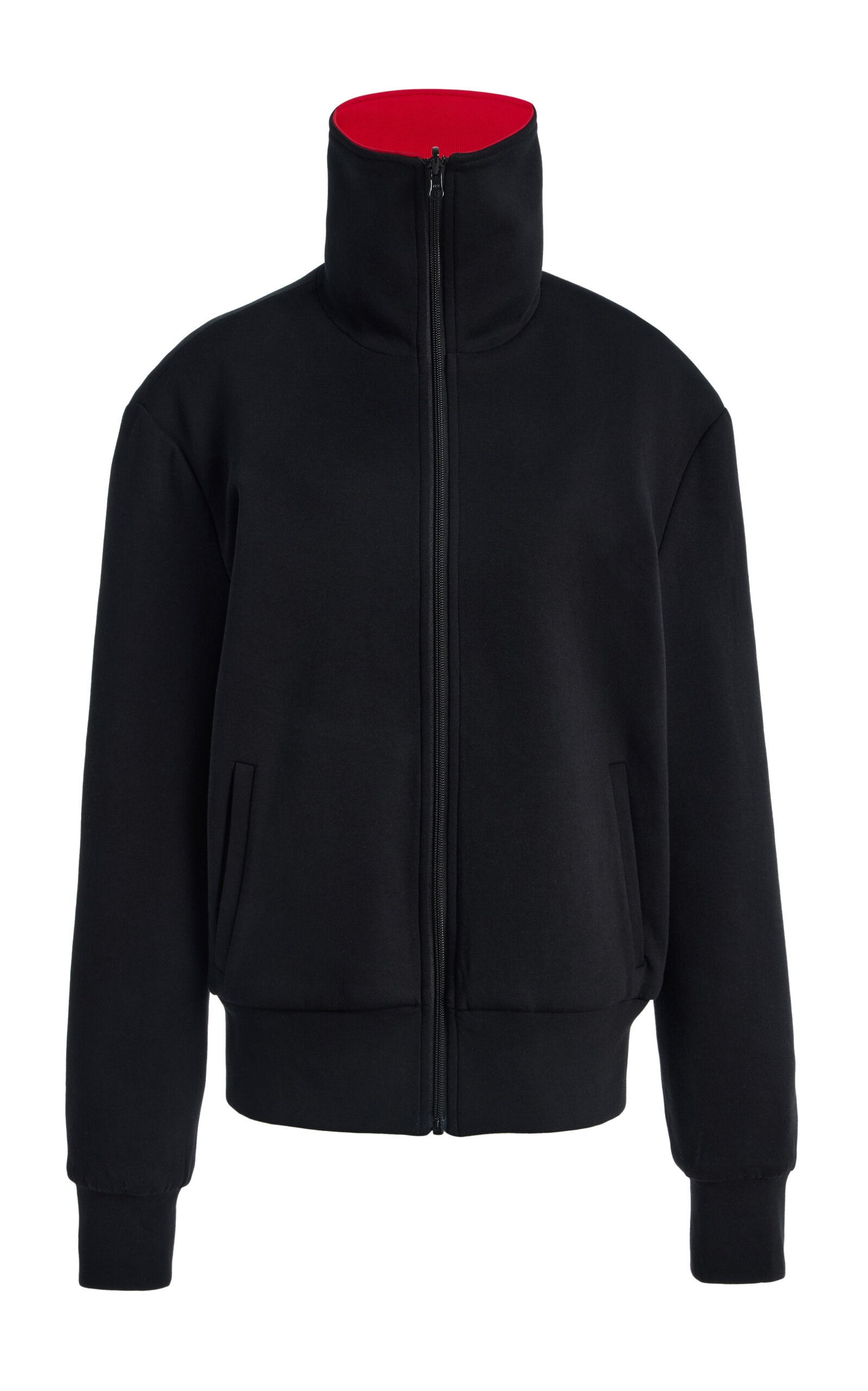 Lii Reversible High-neck Jersey Jacket In Black