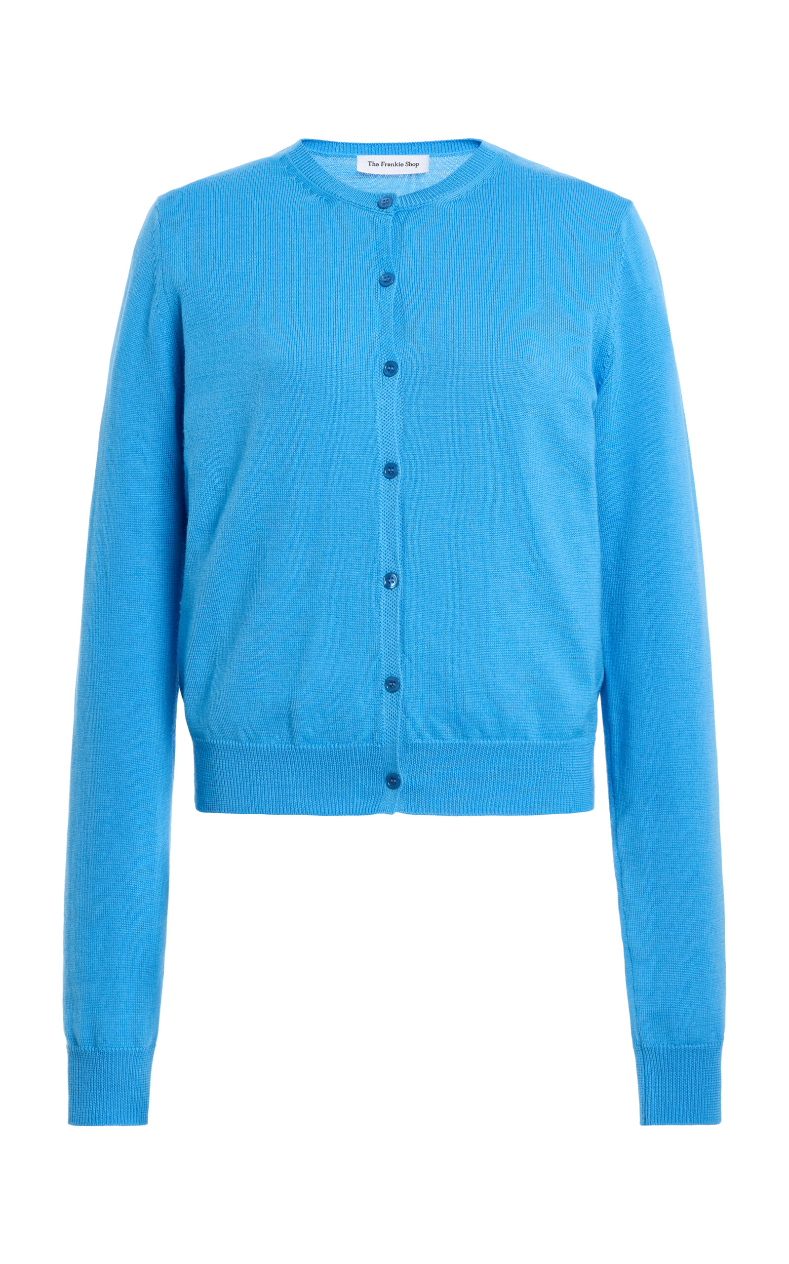The Frankie Shop - Nomi Knit Wool Cardigan - Blue - L - Moda Operandi