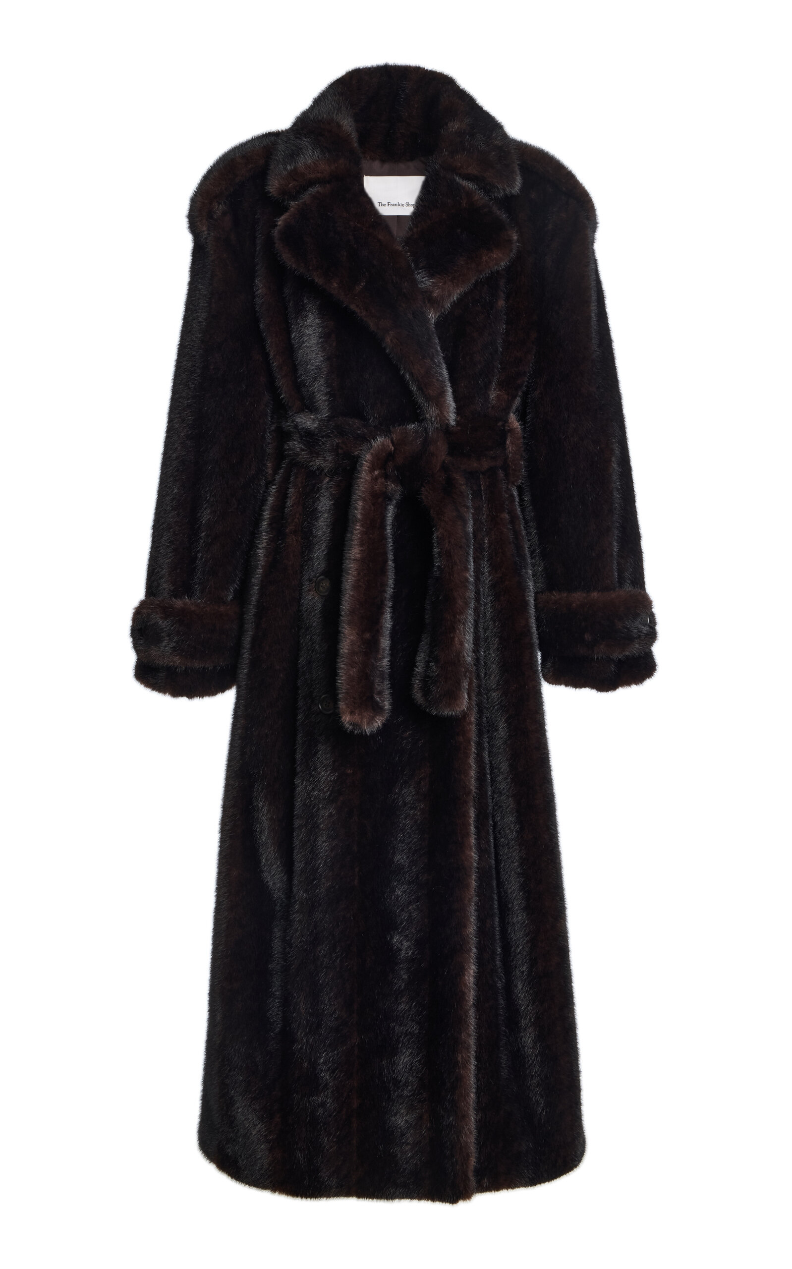 The Frankie Shop - Daph Faux Fur Padded Trench Coat - Brown - L - Moda Operandi