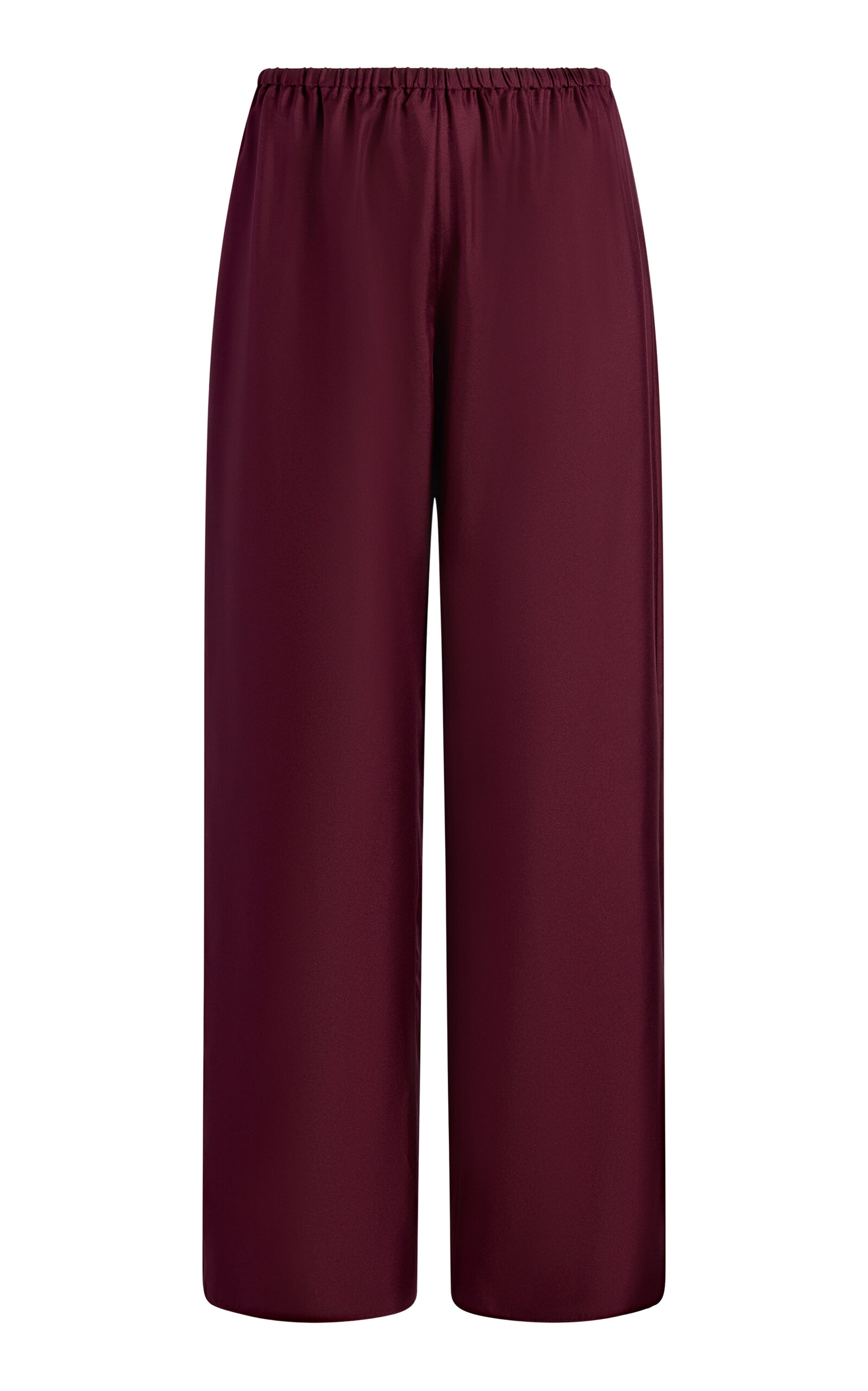 Aflalo Zanitha Silk Straight-leg Pants In Burgundy