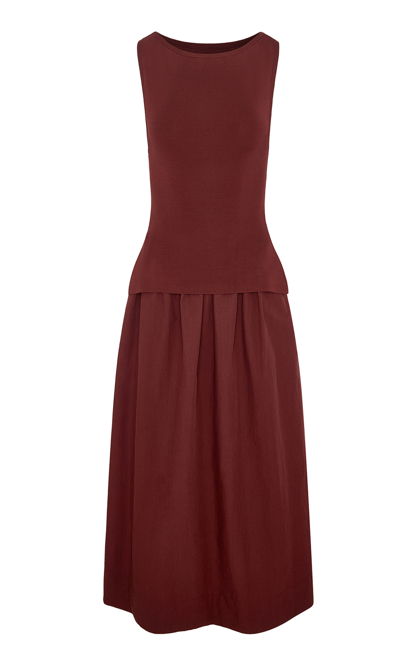 Onia Boatneck Mixed Media Midi Dress - Moda Operandi