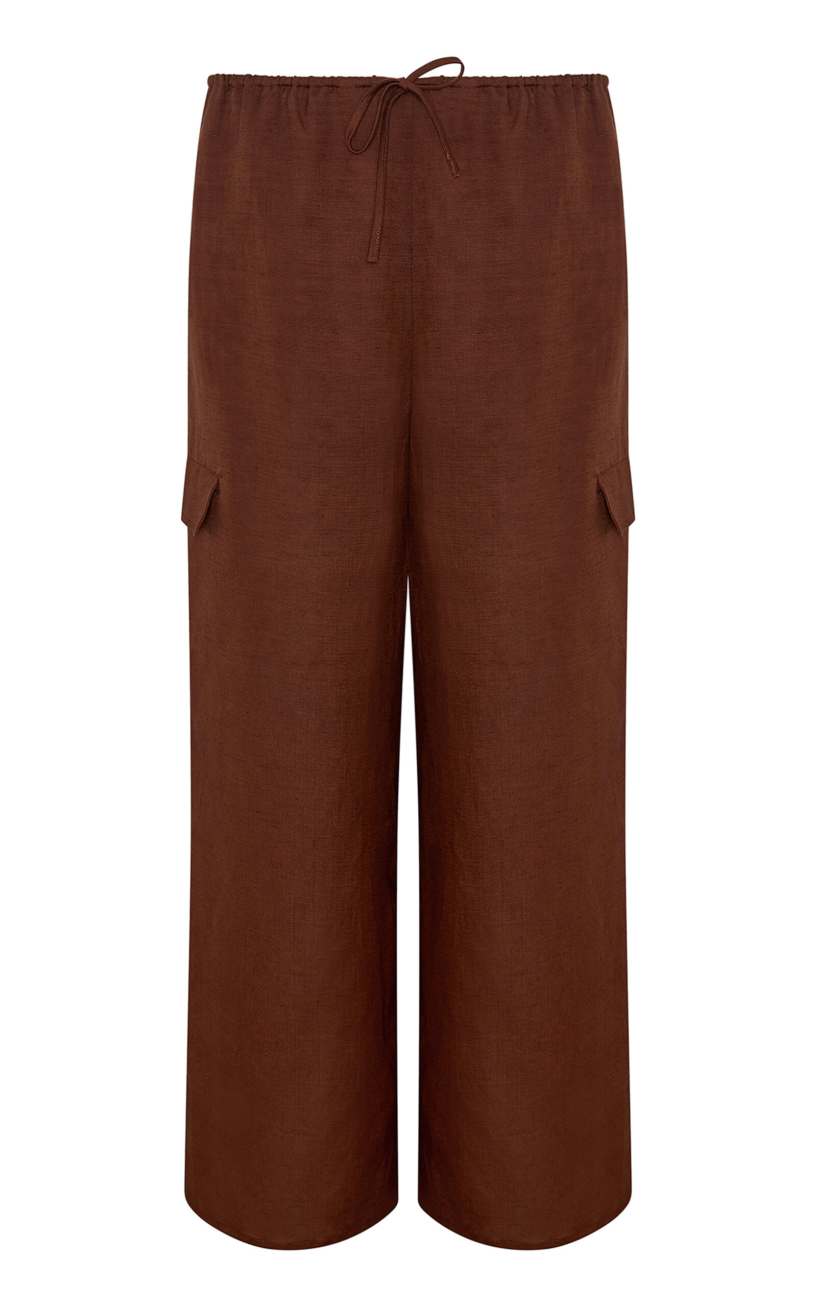 Onia Air Linen Cargo Pants In Brown