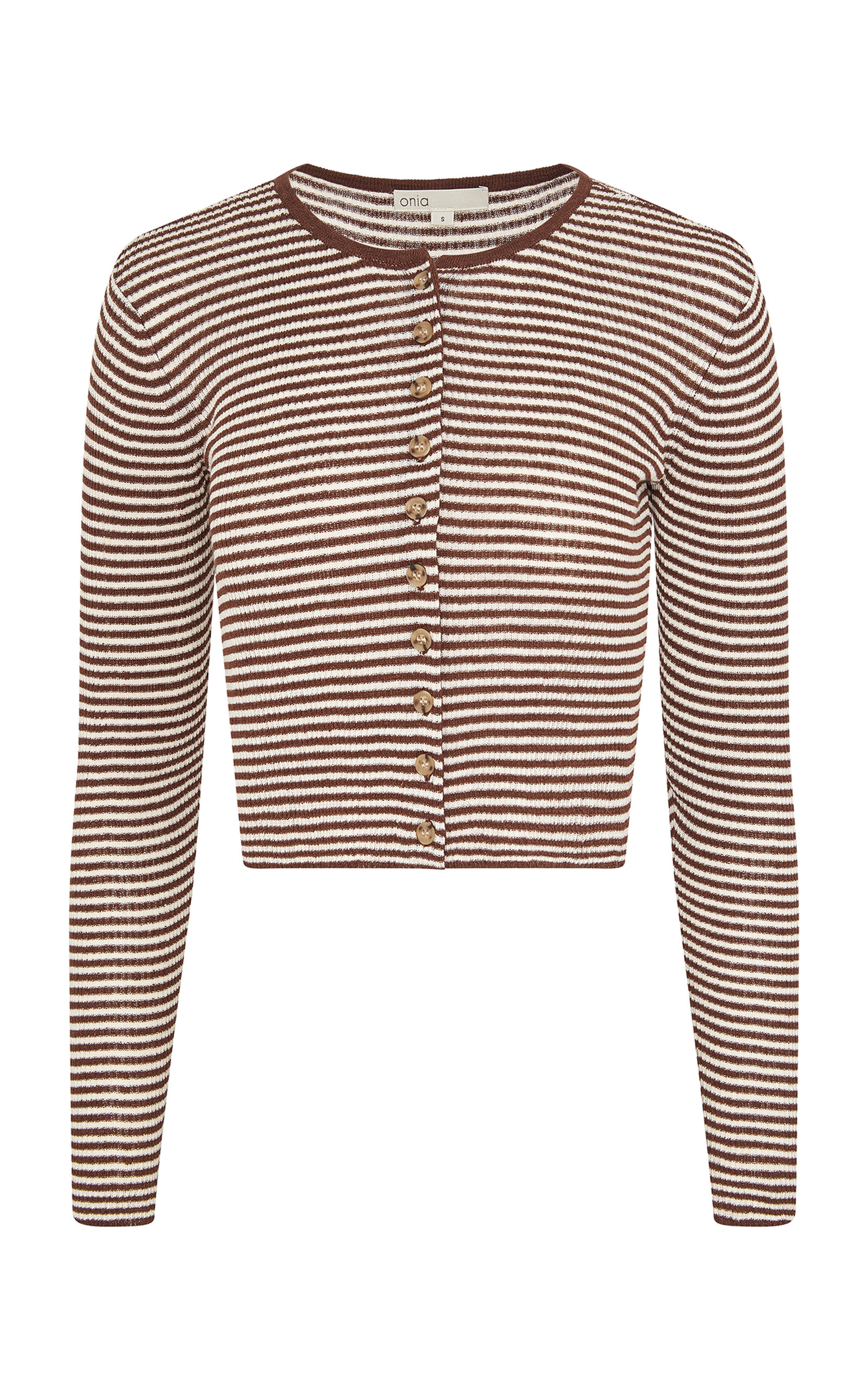 Onia Linen-blend Cardigan In Brown