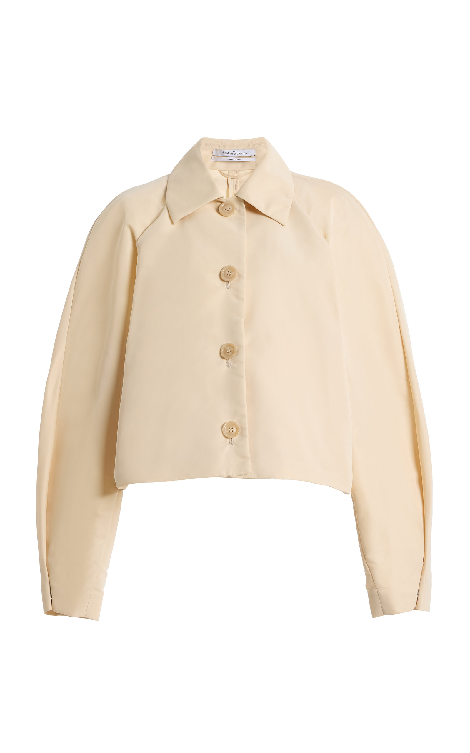 Another Tomorrow Short Balmacaan Jacket In Tan