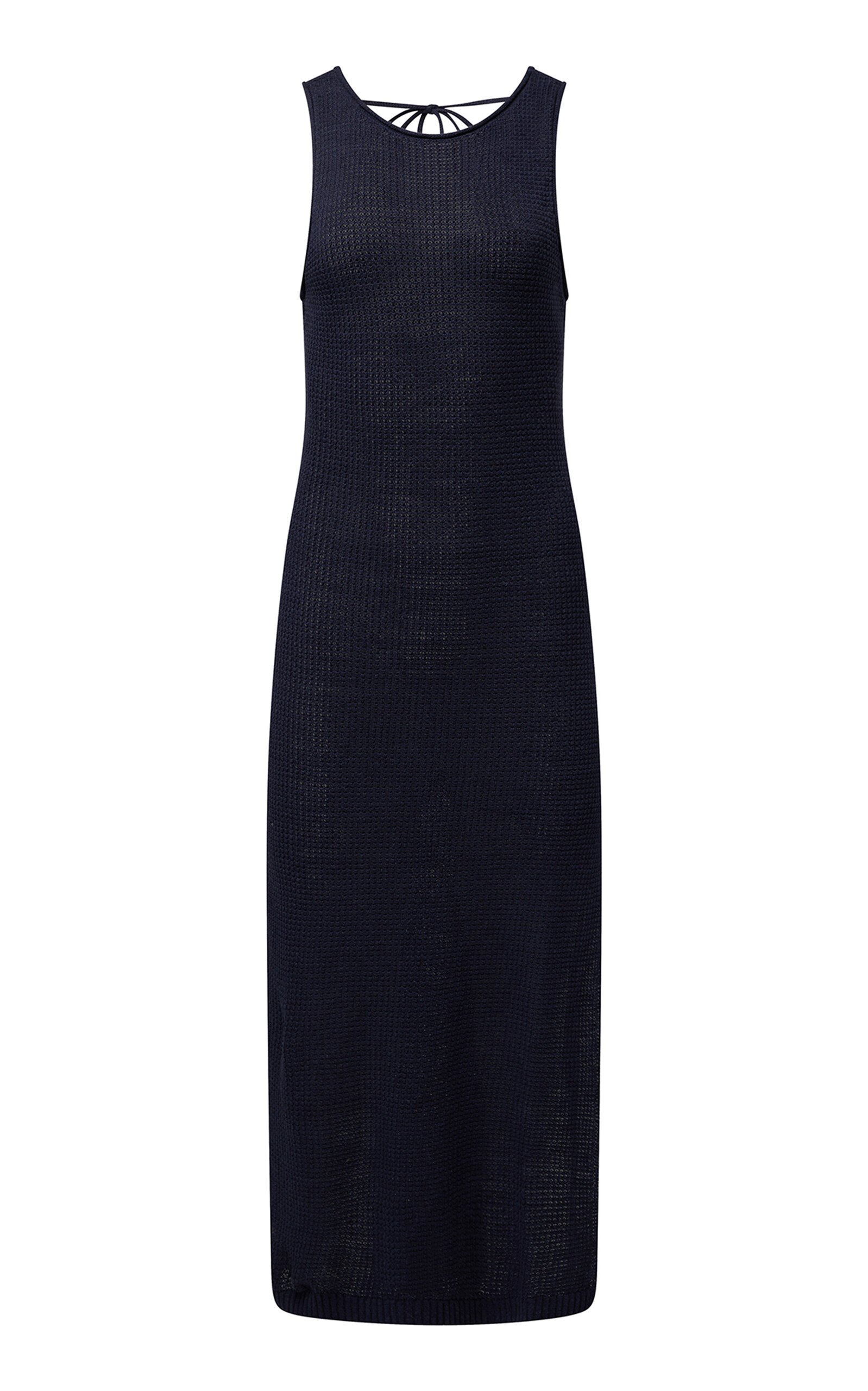 Onia Linen Knit Scoop Back Maxi Dress In Black