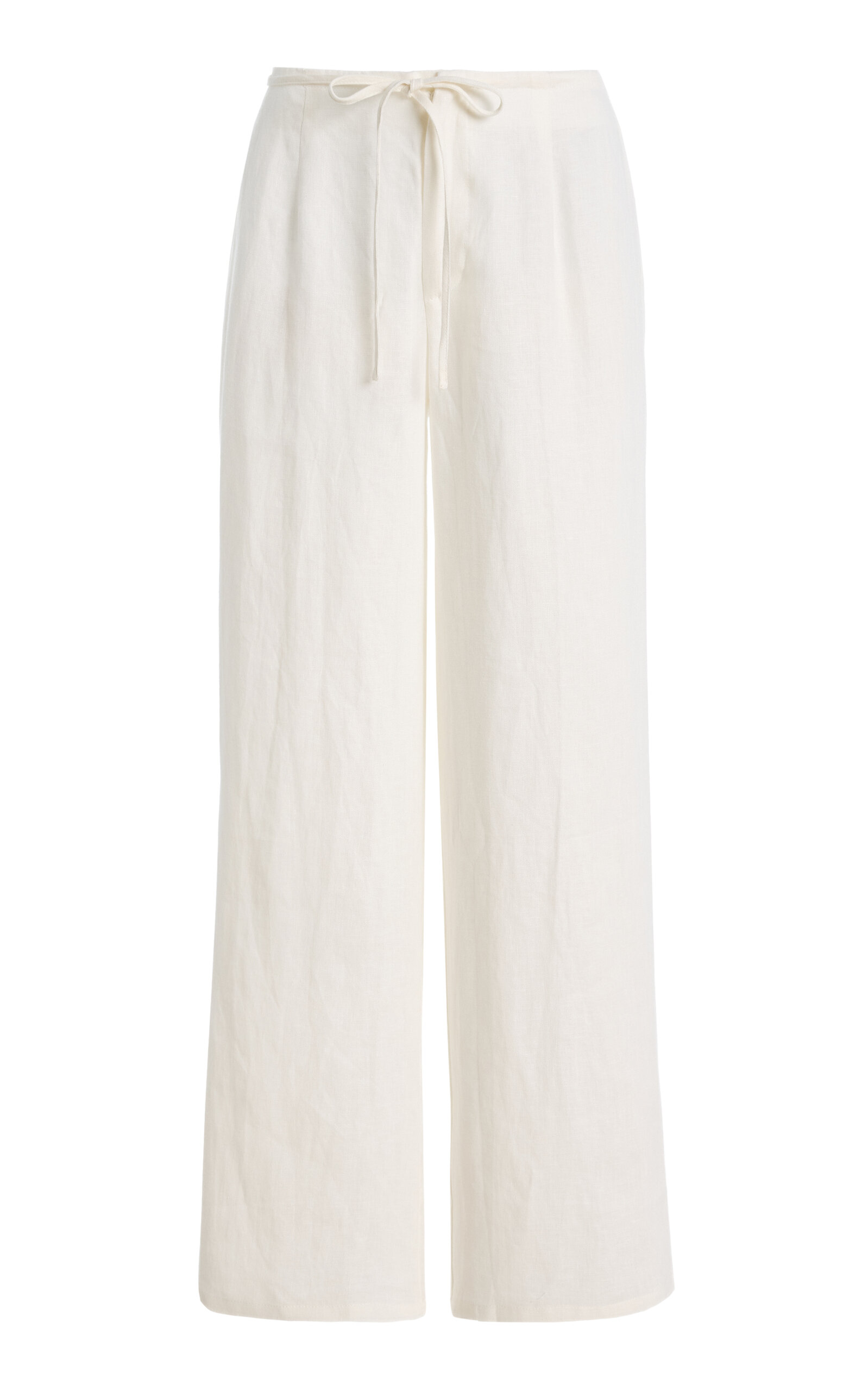 Elce Maris Linen Wide-leg Pants In White