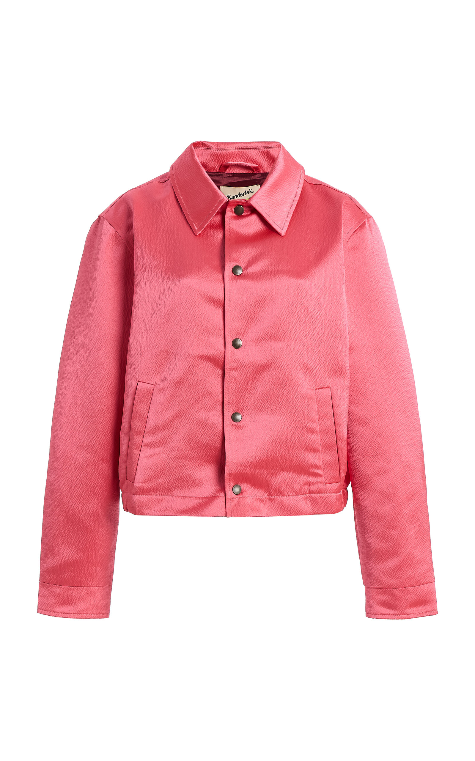 Sanderlak Hammered Satin Coach Jacket In Pink