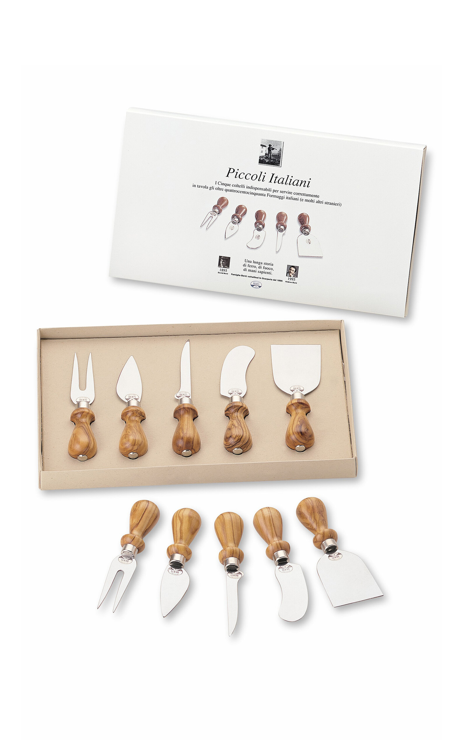 Coltellerie Berti - Little Italians Cheese Knife Set - Brown