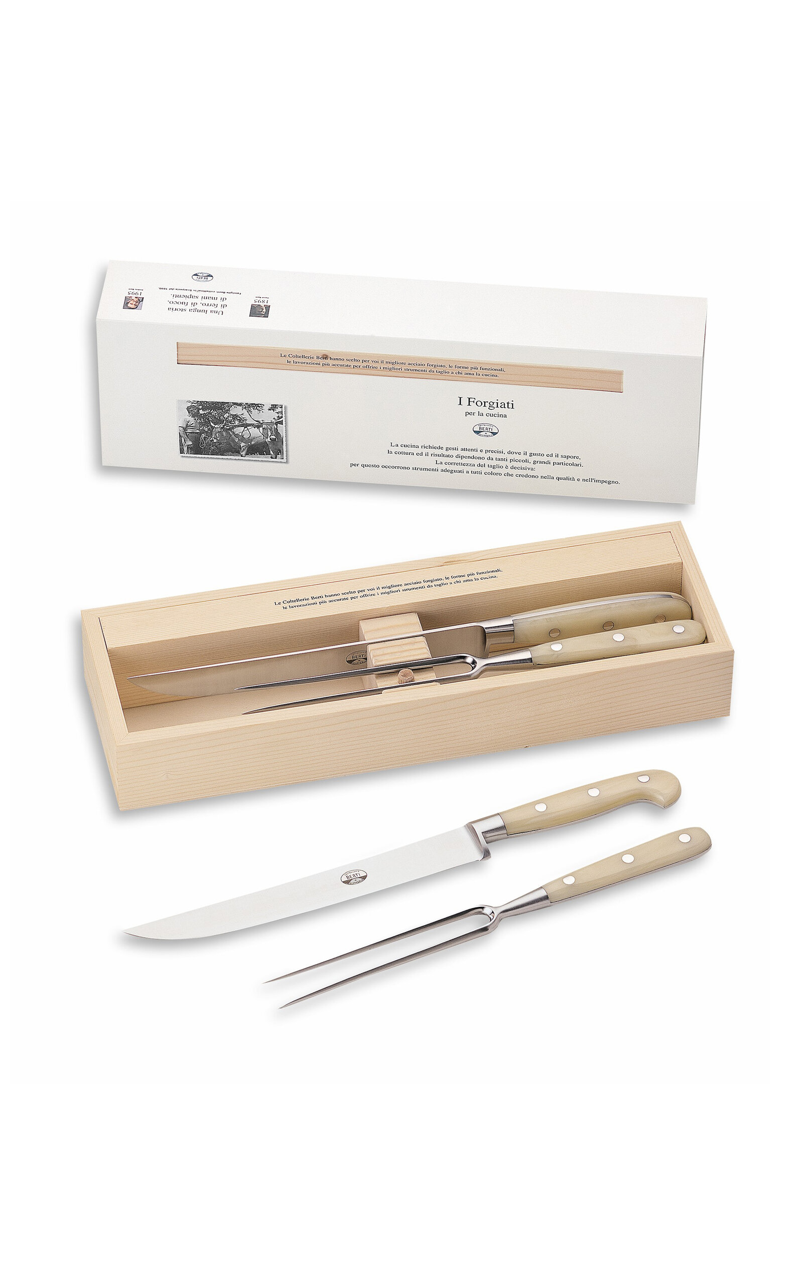 Coltellerie Berti - Intero Cream Carving Set - Off-white