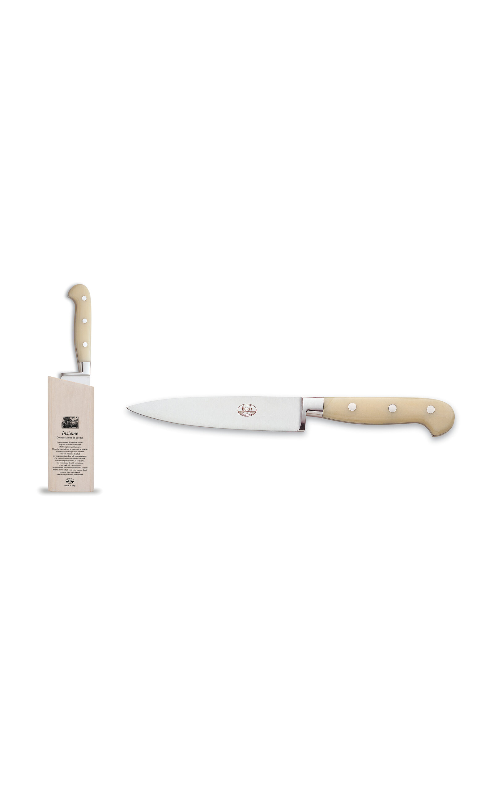 Coltellerie Berti - Intero Cream Utility Knife With Magnetic Block - Off-white