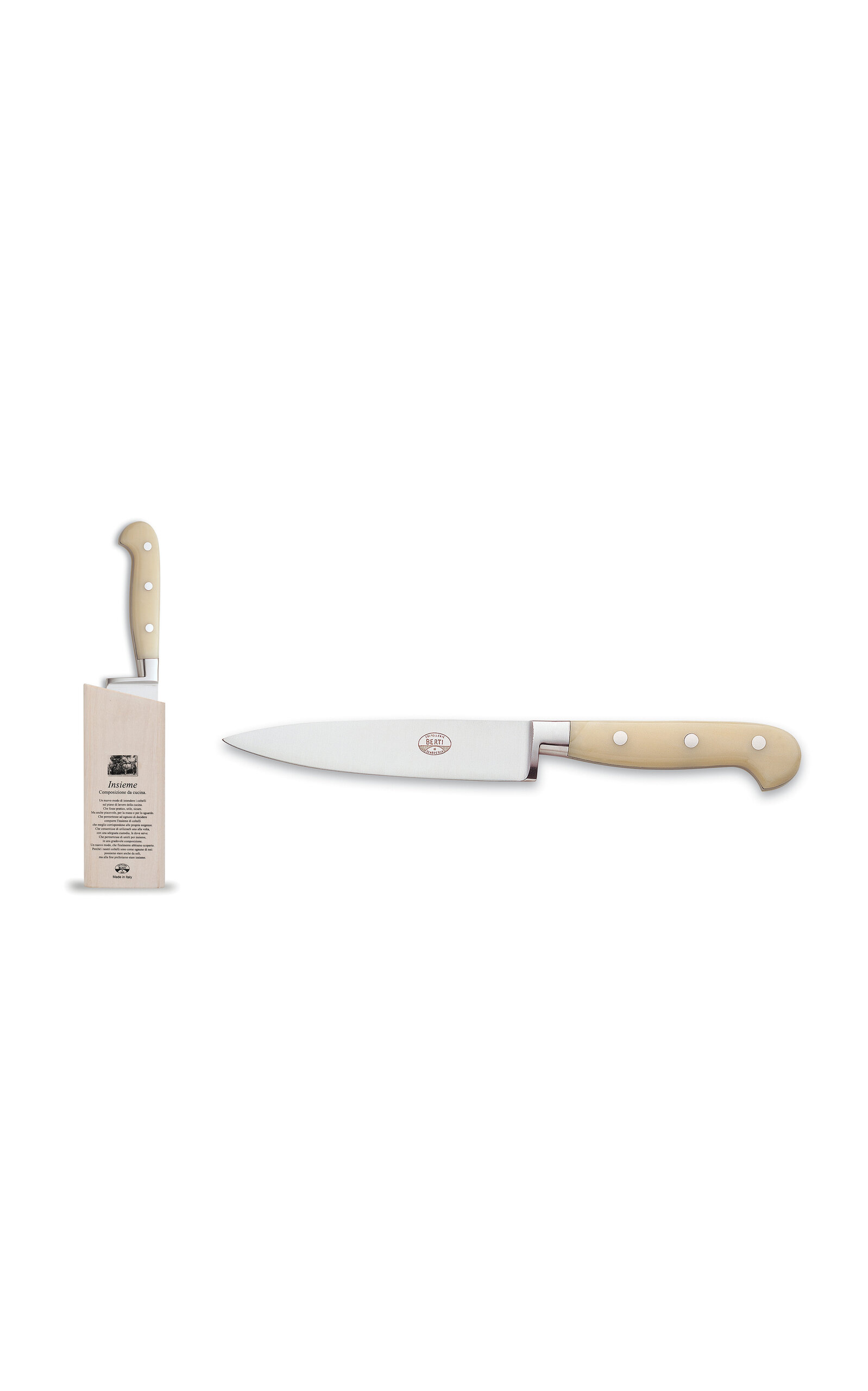 Coltellerie Berti - Intero Cream Paring Knife With Magnetic Block - Off-white