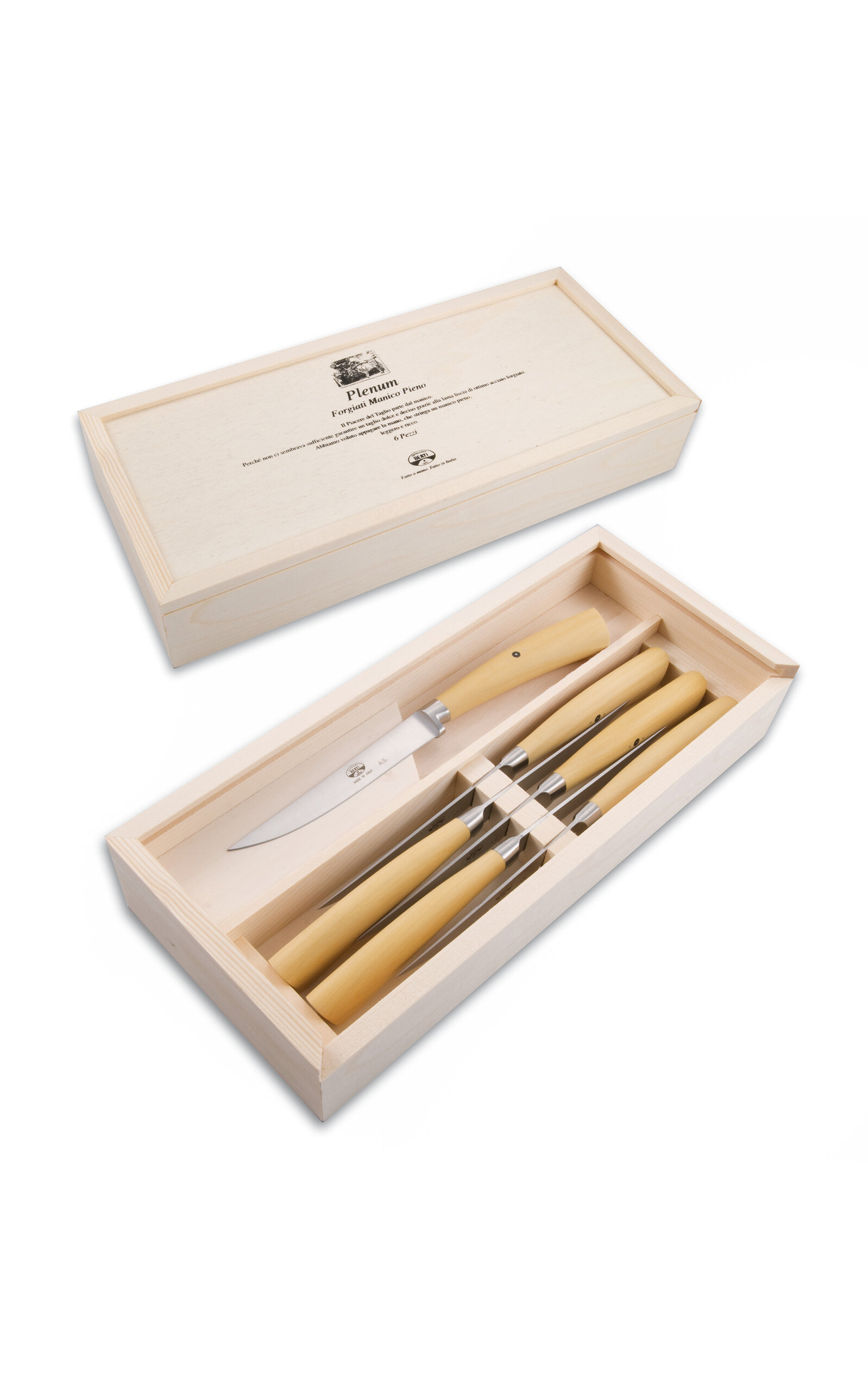 Coltellerie Berti - Plenum Boxwood Steak Knife Box Set - Brown