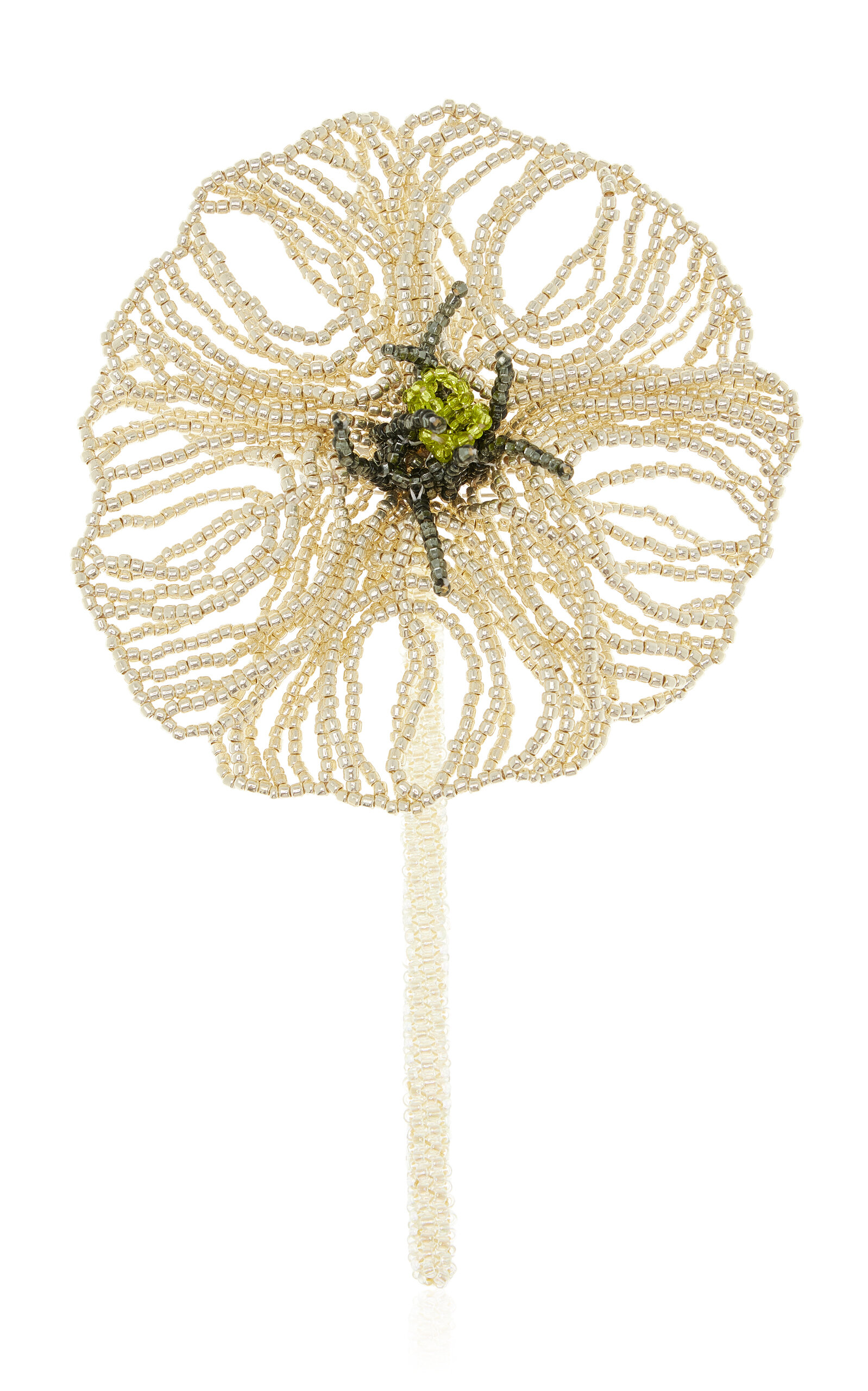 Pura Utz Silver Flor Glass Bead Brooch - Moda Operandi