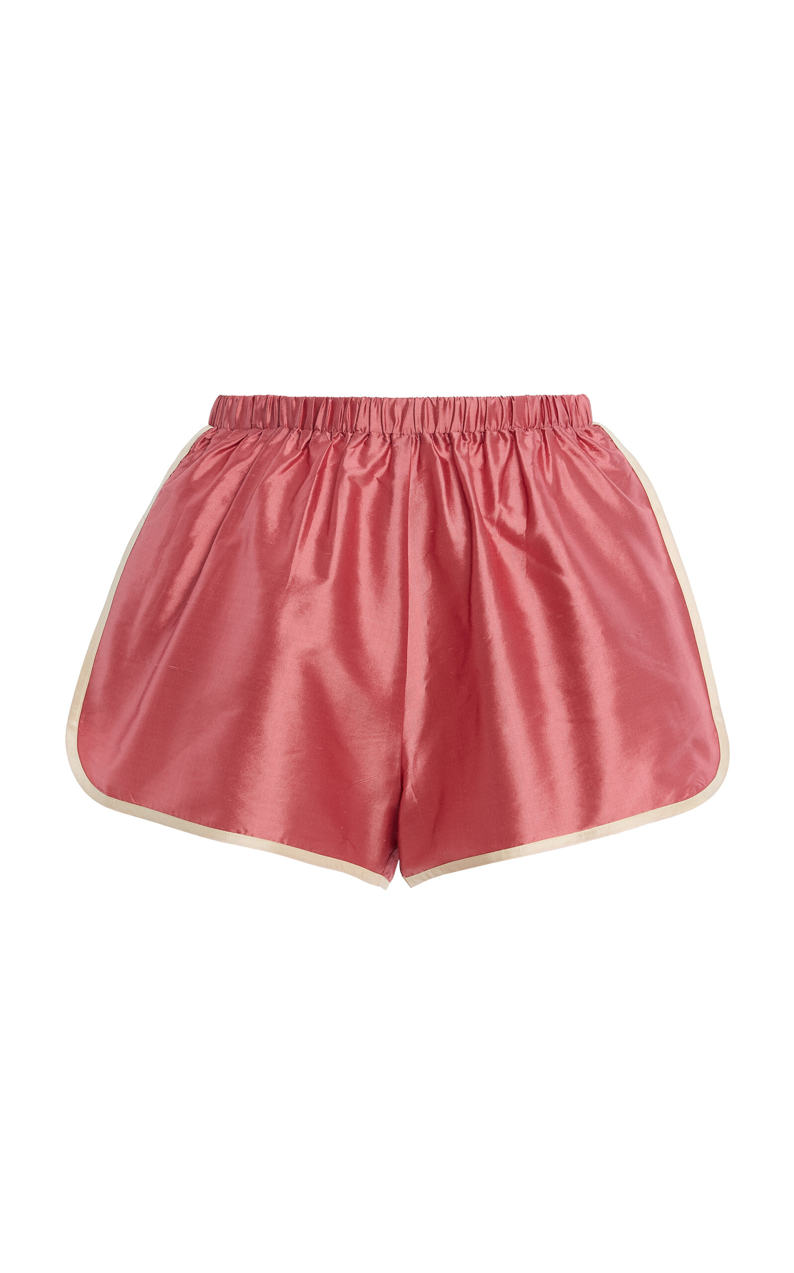 DONNI. Striped Silk Taffeta Mini Shorts - Moda Operandi