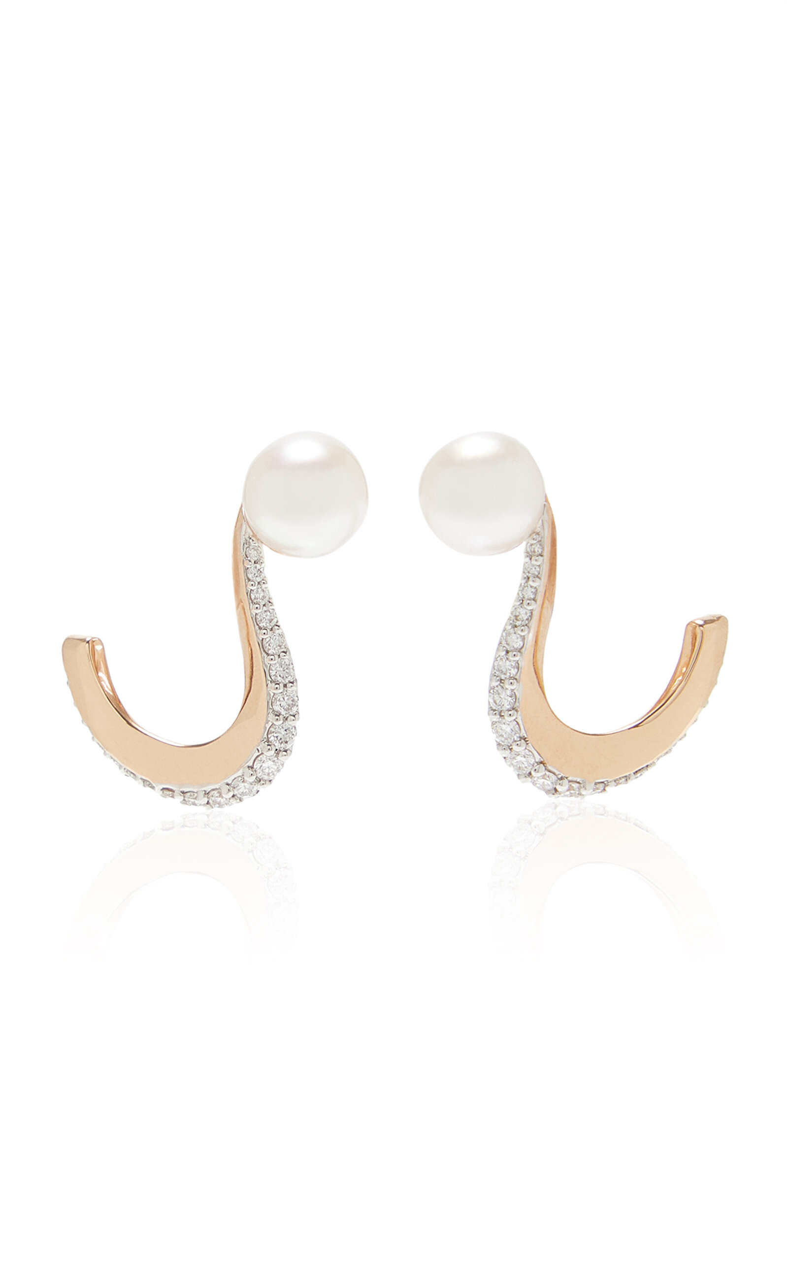 Marie Mas 18K Rose Gold Pearl And Diamond Nova Earrings | Thumbnail 5 Marie Mas 18K Rose Gold Pearl And Diamond Nova Earrings | Thumbnail 5