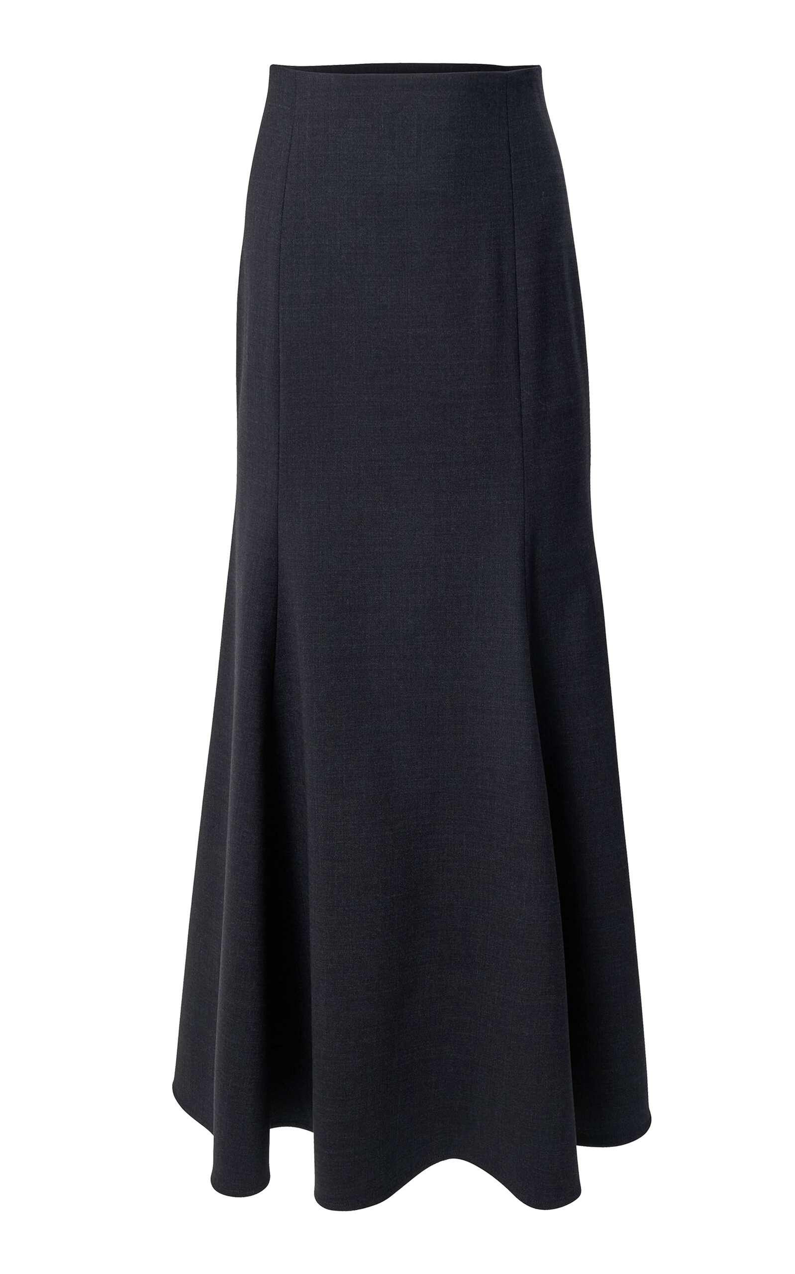 Carolina Herrera Mid-rise Bi-stretch Wool Tailoring Midi Skirt In Black