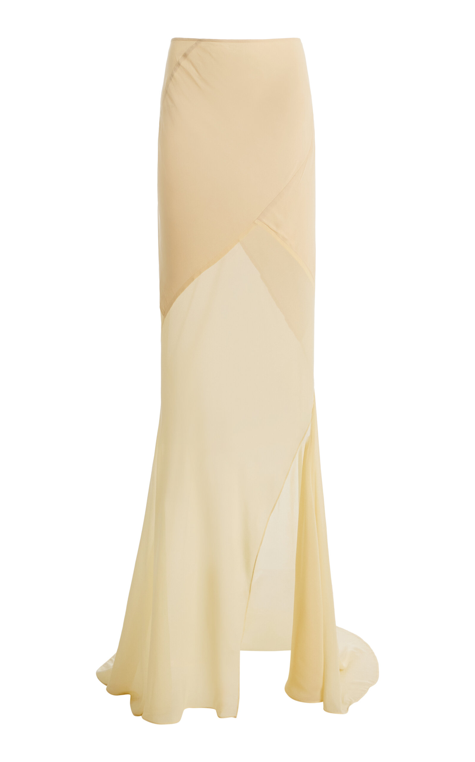 De La Vali Exclusive Oryx Chiffon Maxi Skirt In Neutral