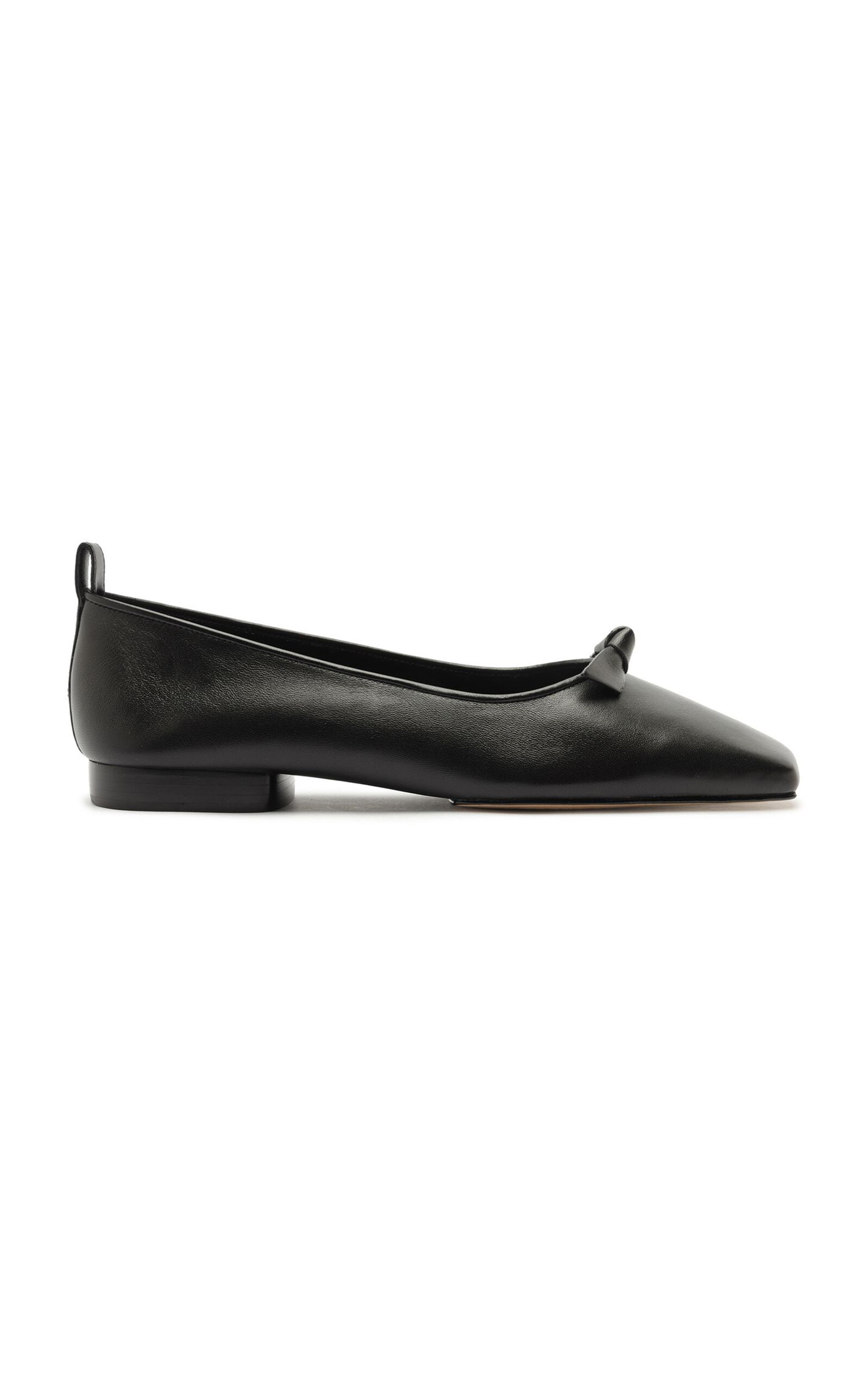 Alexandre Birman Slim Clarita Street Leather Flats In Black