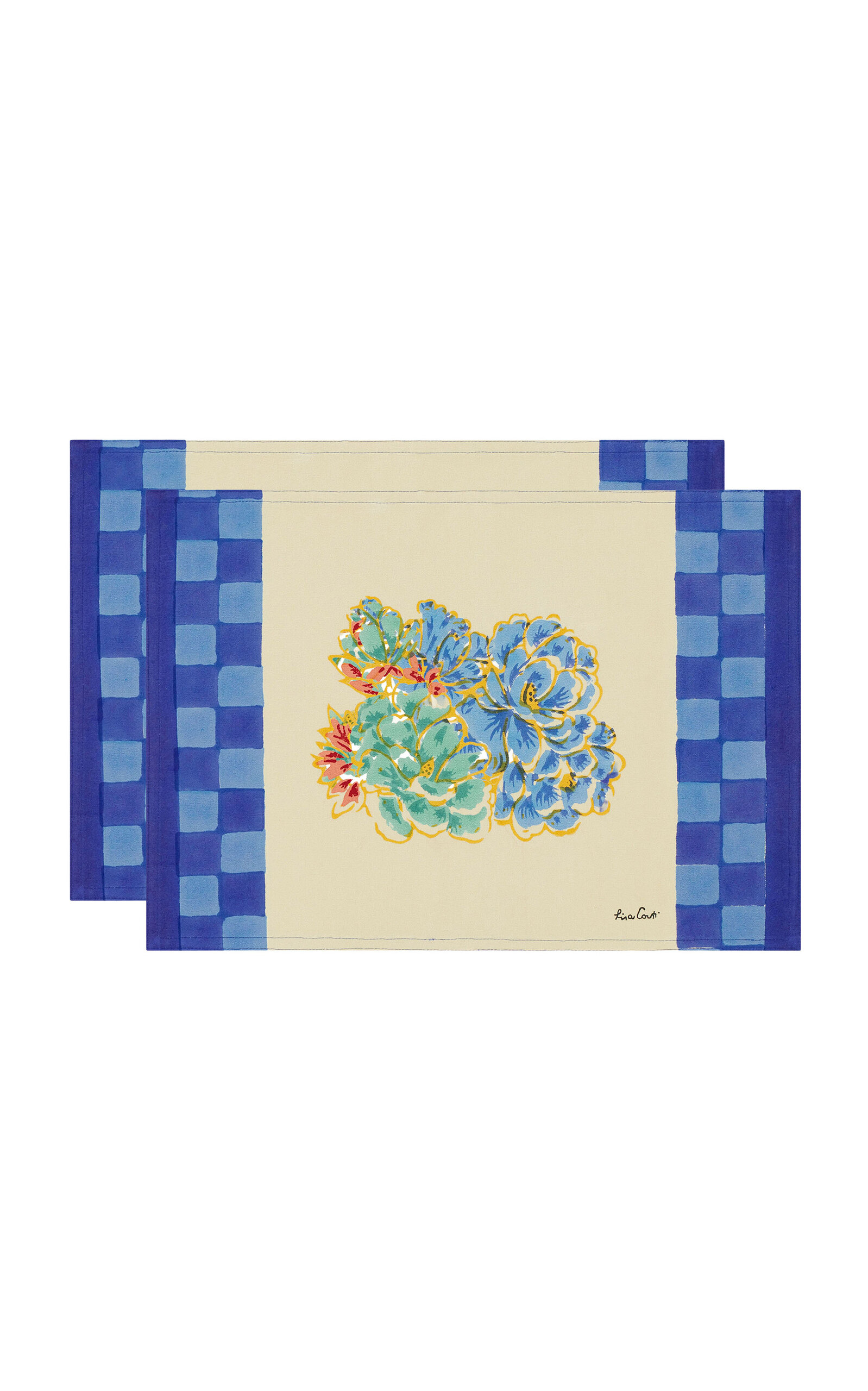Lisa Corti - American Mat Positano Red Tiles X 2 - Red In Multi