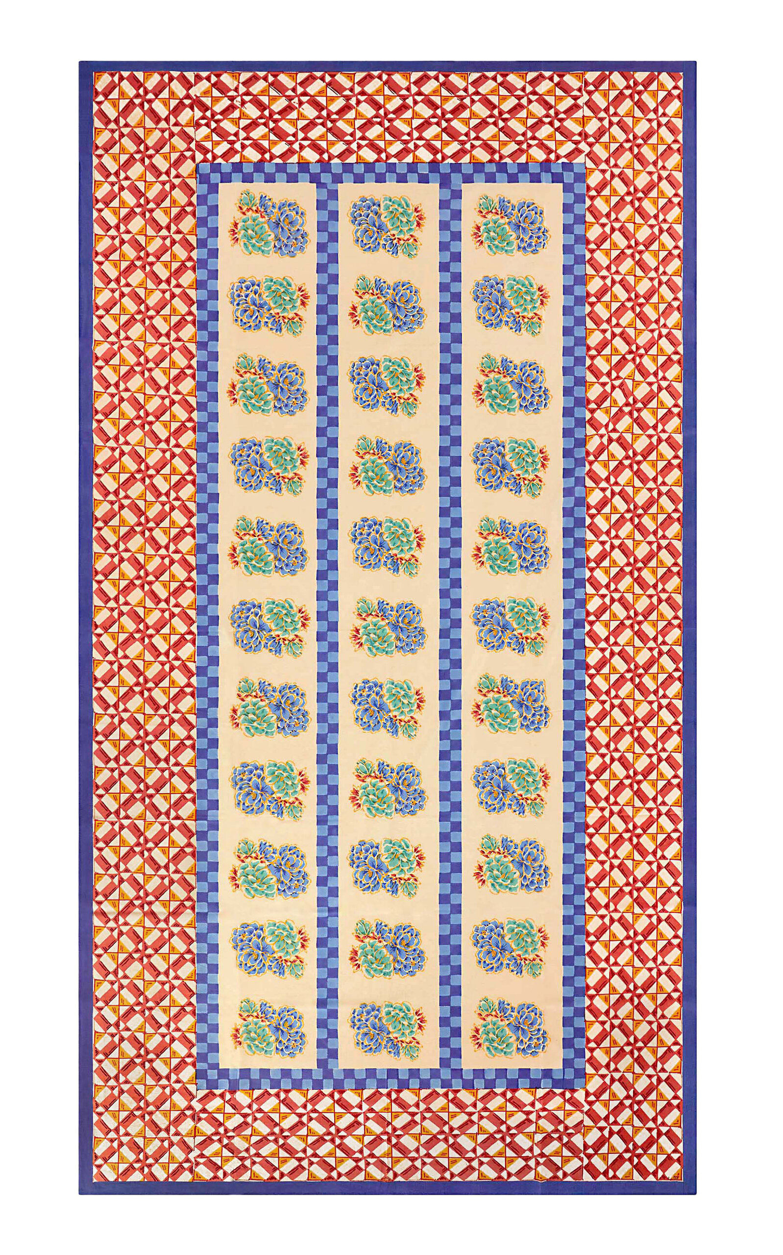 Lisa Corti - Tablecloth 180x350 Positano Red Tiles - Red In Multi