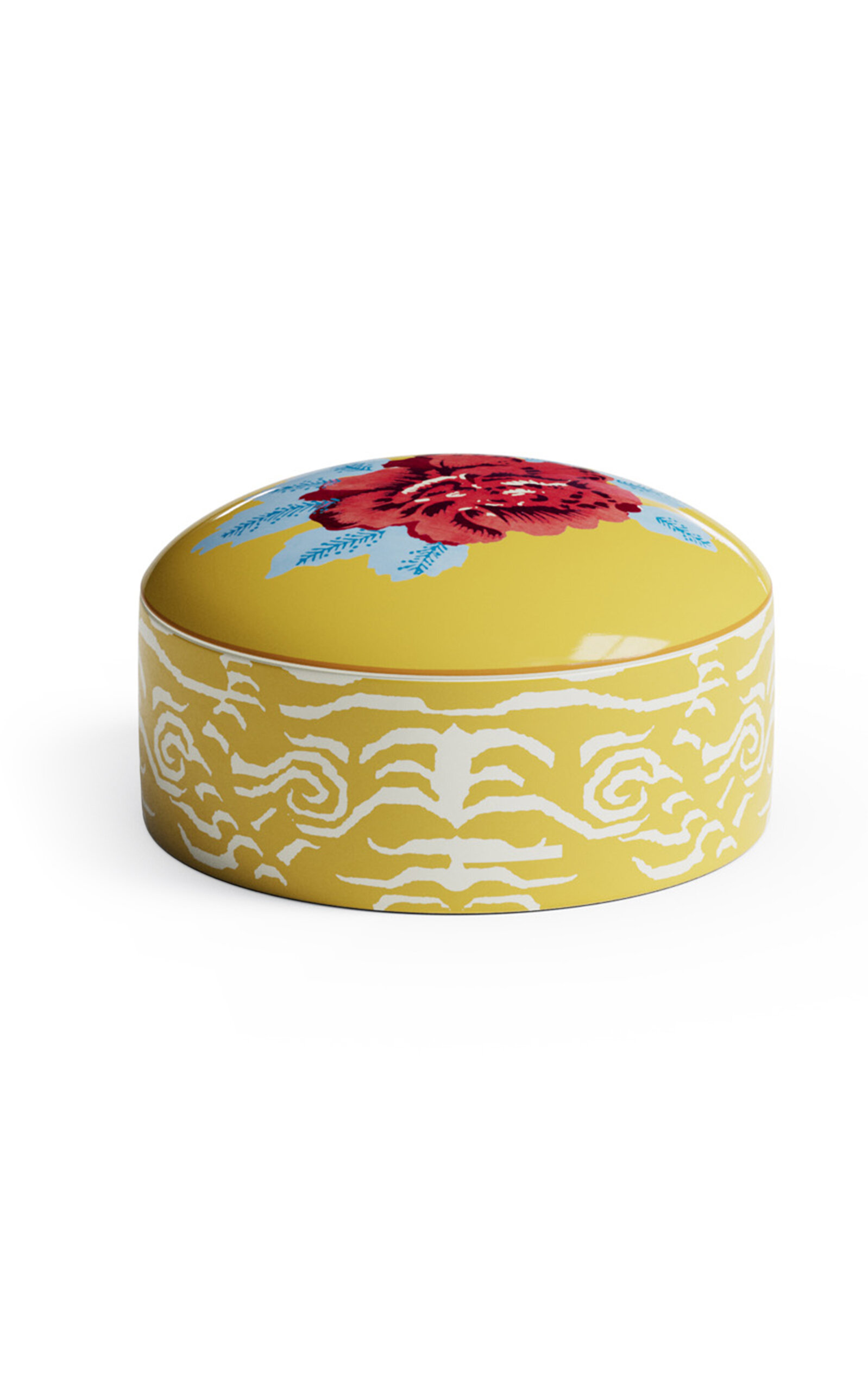 Lisa Corti - Jewelry Box 13x6;5 Porcelain Indian Tiger Gold Diam 13 - Gold In Multi