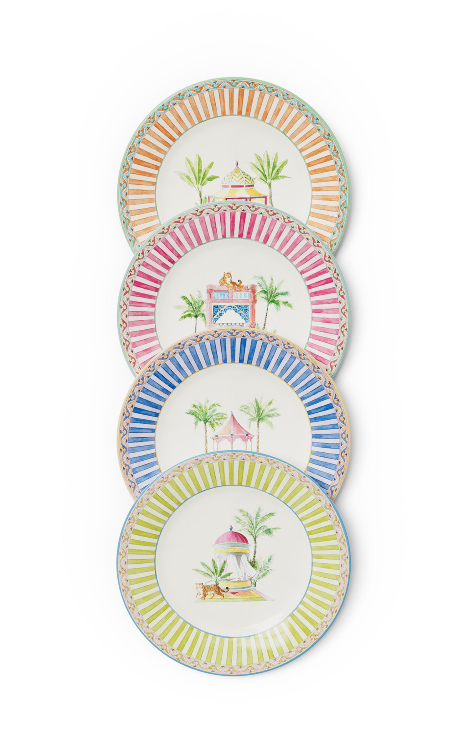 Lisa Corti - Dessert Set Plate X4 Diam 19 Porcelain Sariska Assorted Diam 19 - Multi
