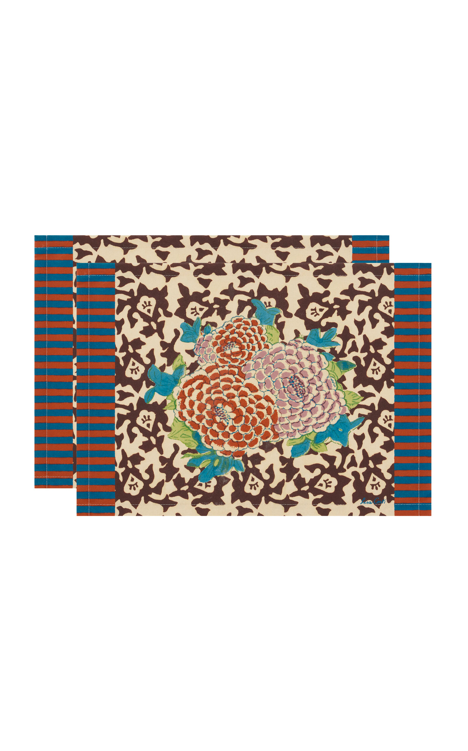 Lisa Corti - American Mat 35x48 Arabesque Corolla Natural-coffee X2 - Multi