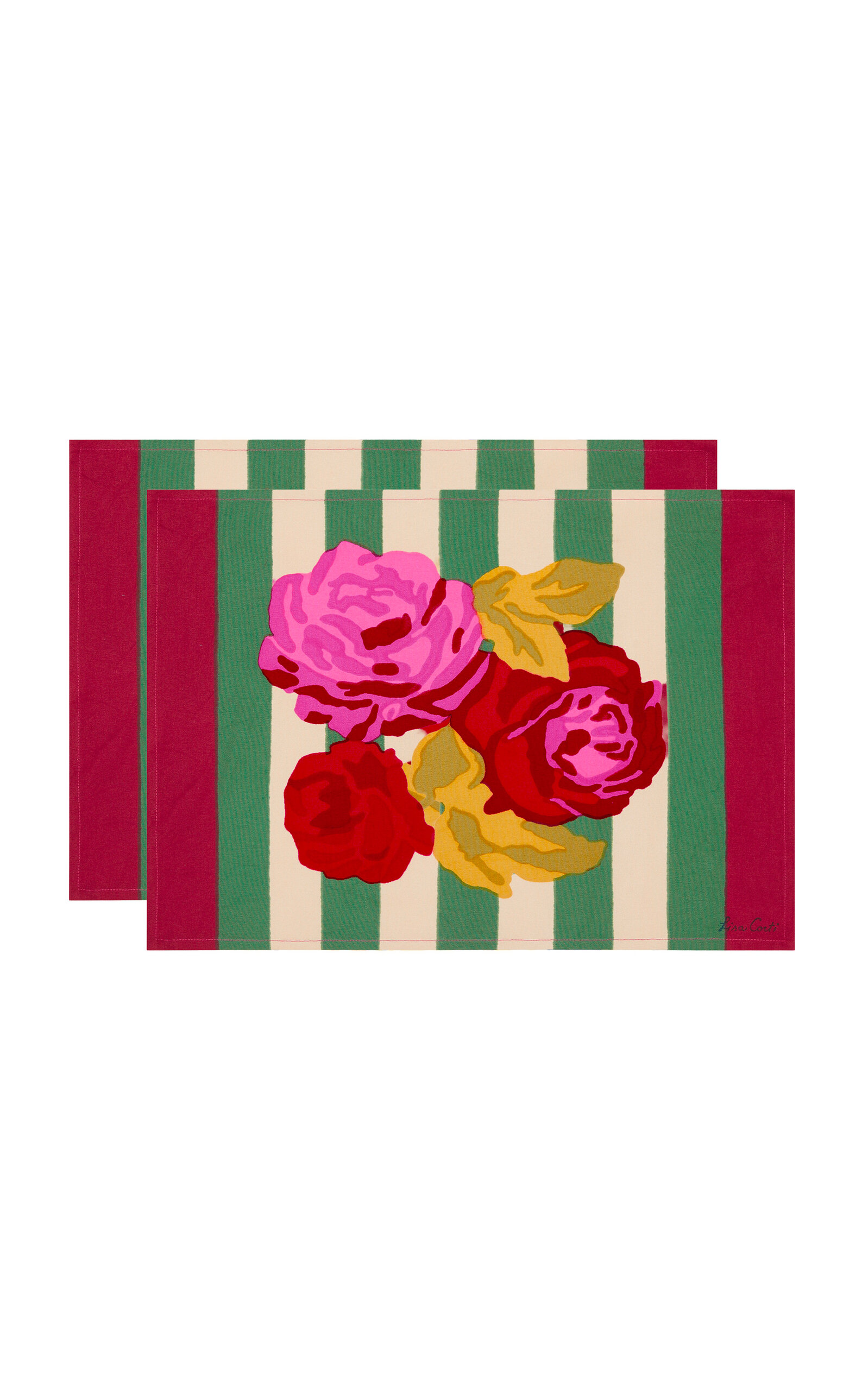 Lisa Corti - American Mat 35x48 Nizam Stripes Green-natural Set Of 2 Pcs. - Multi