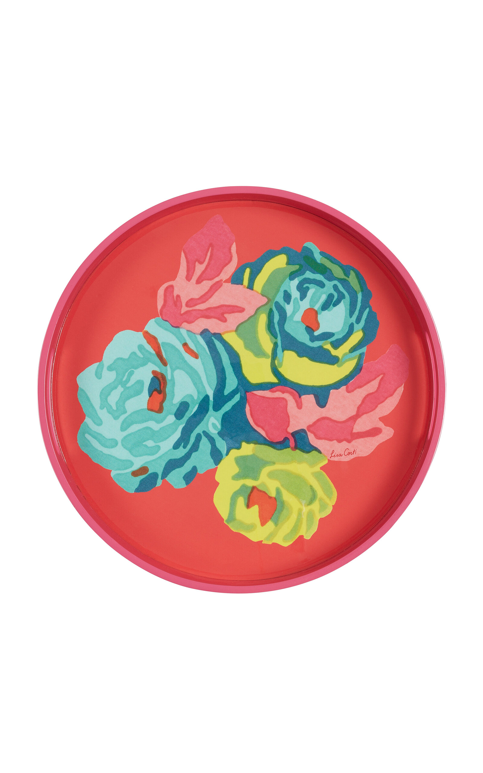 Lisa Corti - Round Tray 35x35 Nizam Flw Geranium 35x35 - Multi
