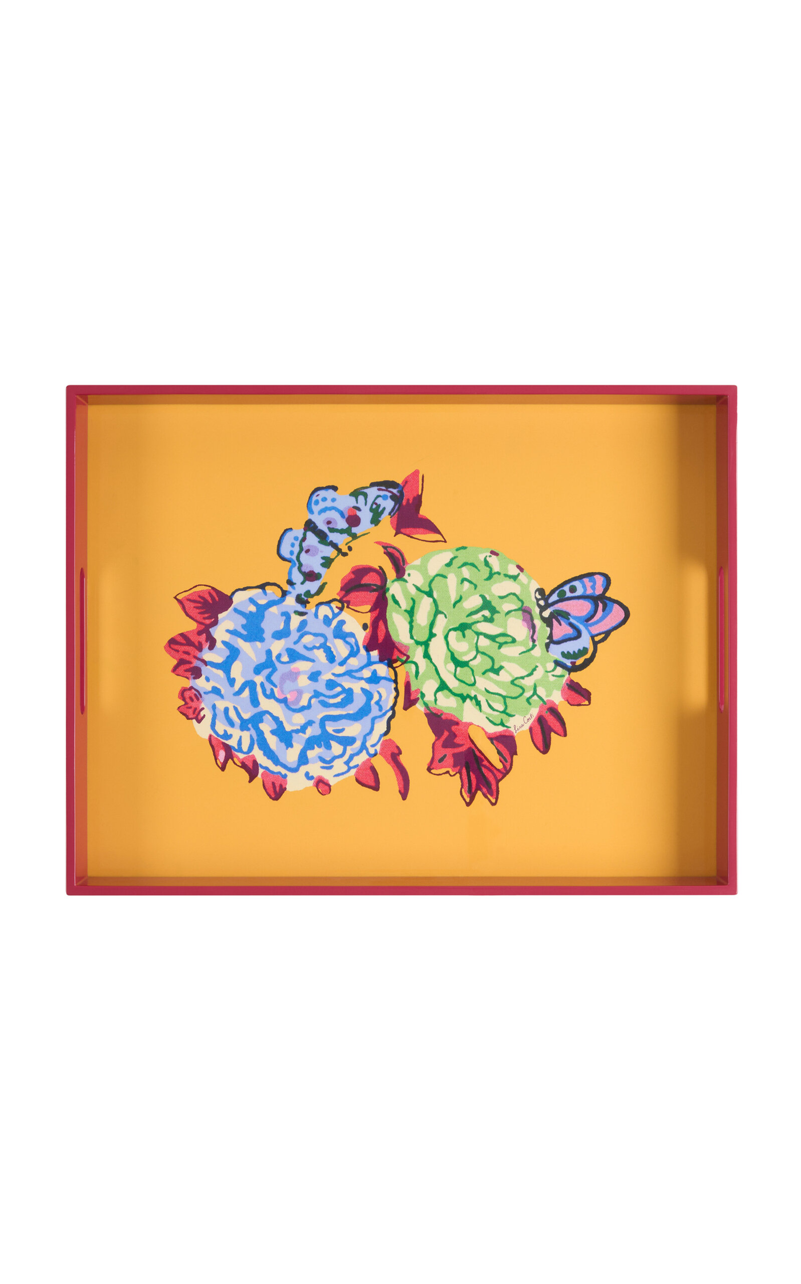 Lisa Corti - Rectangular Tray 45x34 Queen Flw Gold 45x34 - Gold