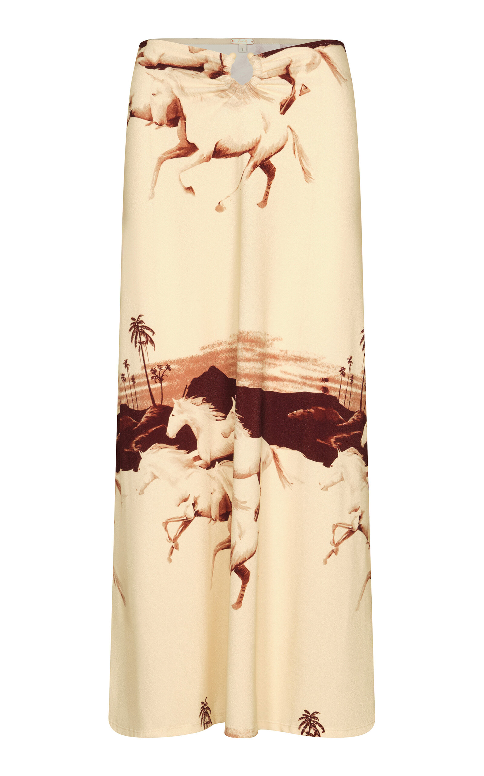 Johanna Ortiz Terry Keel Midi Skirt In Animal Print