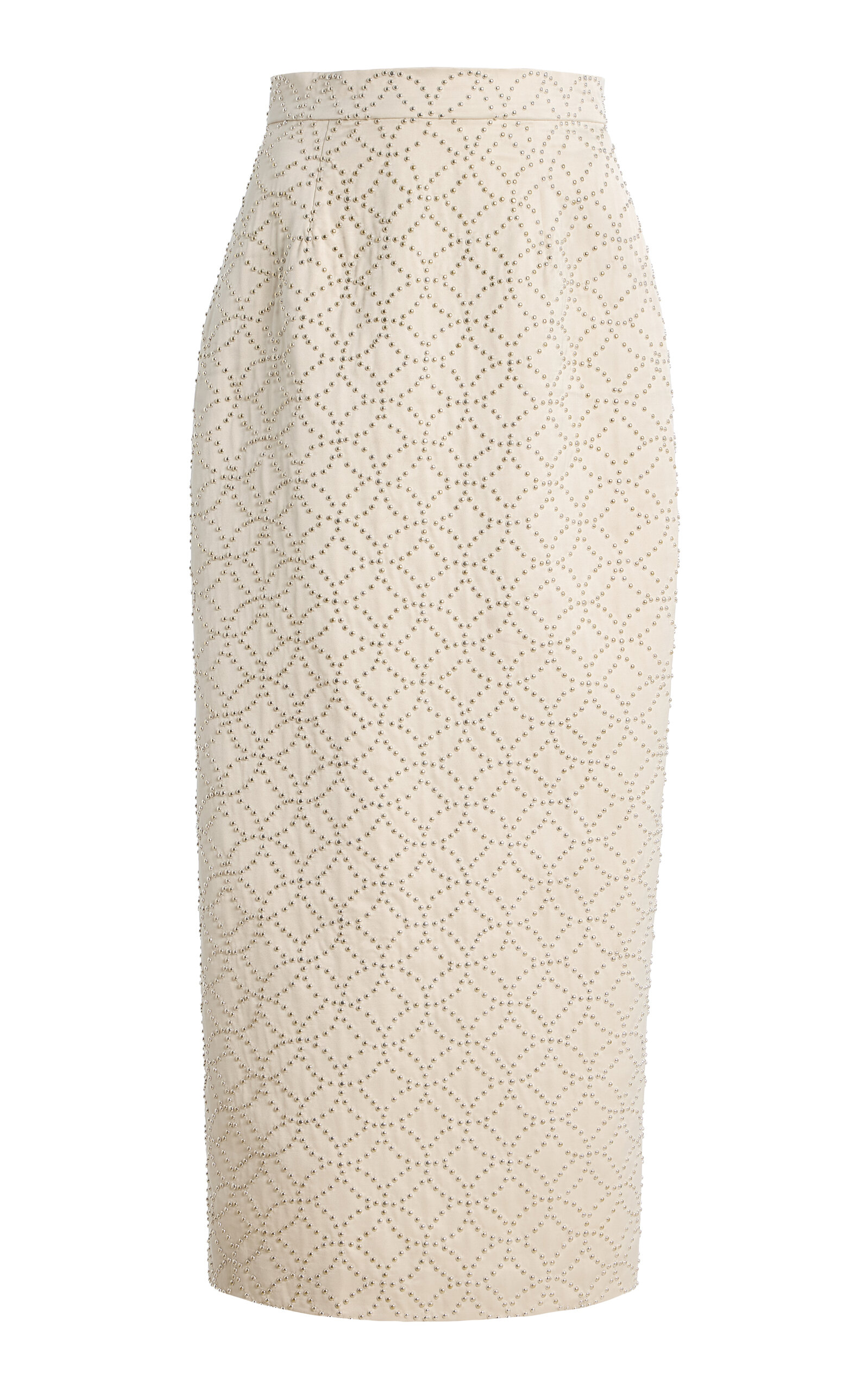 LEIN Amah Cotton-Blend Hand-Studded Pencil Skirt - Moda Operandi