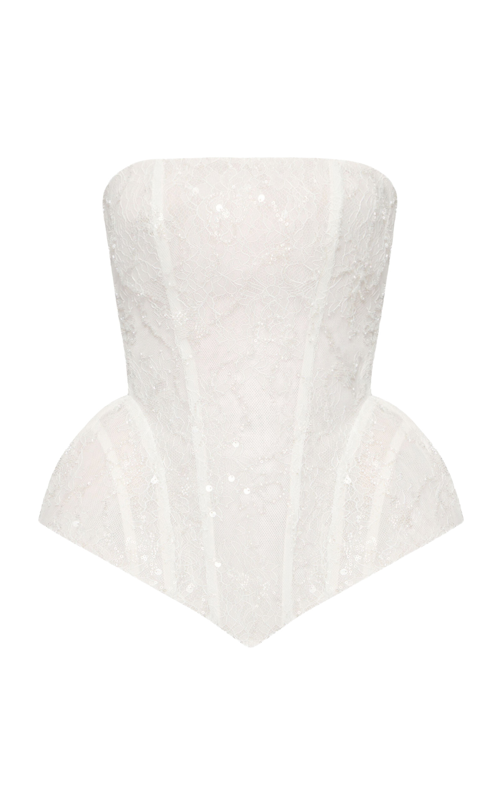 BALYKINA Kat Sequined Lace Corset Top - Moda Operandi
