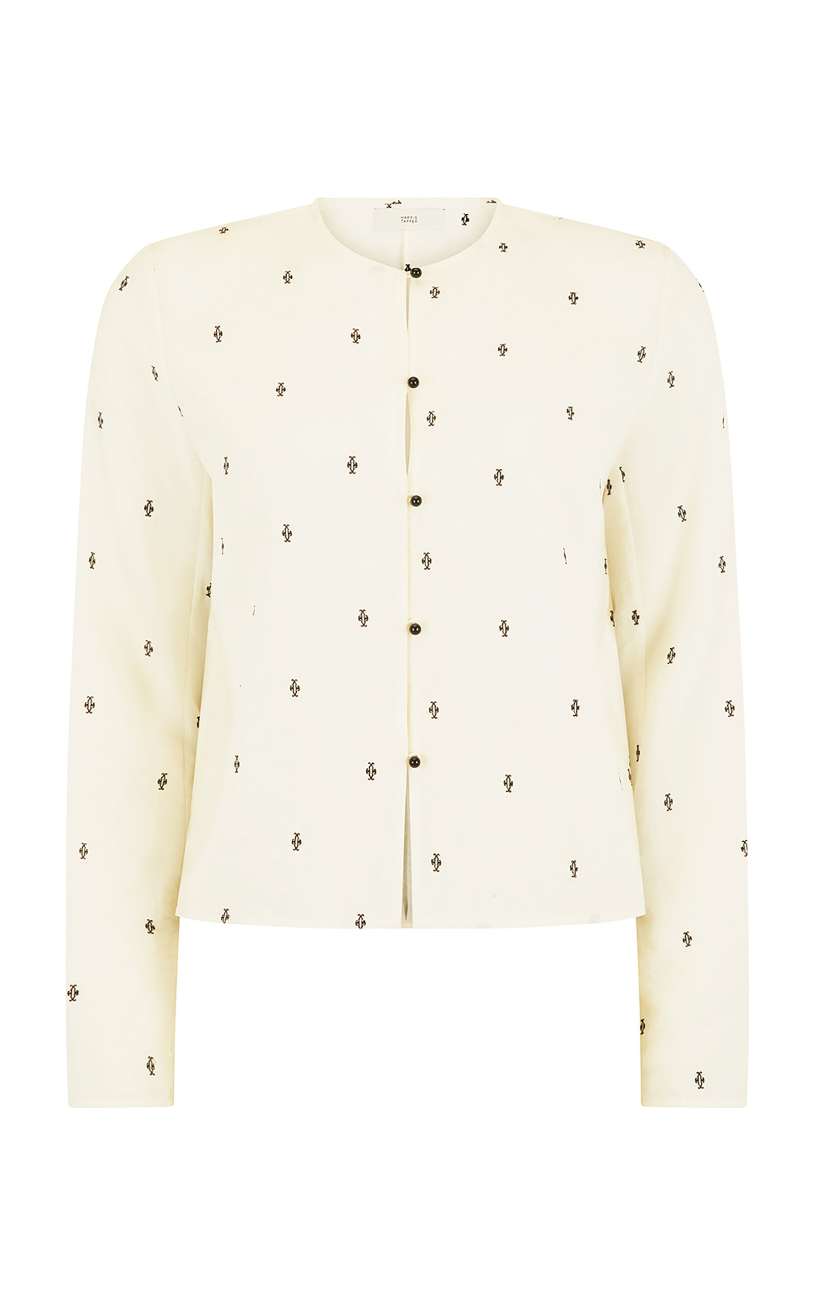 Harris Tapper - Exclusive Eileen Embroidered Silk-Blend Top - Off-White - AU 10 - Moda Operandi