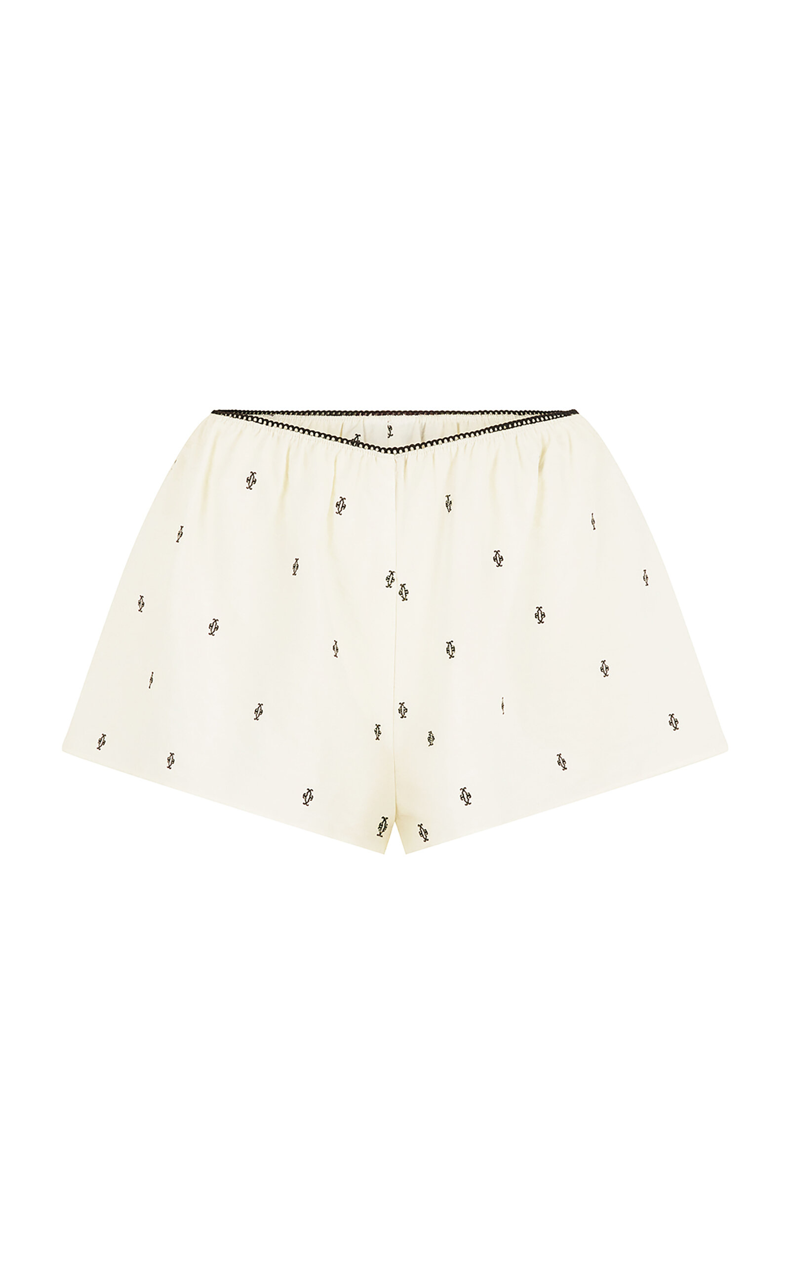 Harris Tapper - Exclusive Boudoir Embroidered Silk-Blend Shorts - Off-White - AU 12 - Moda Operandi
