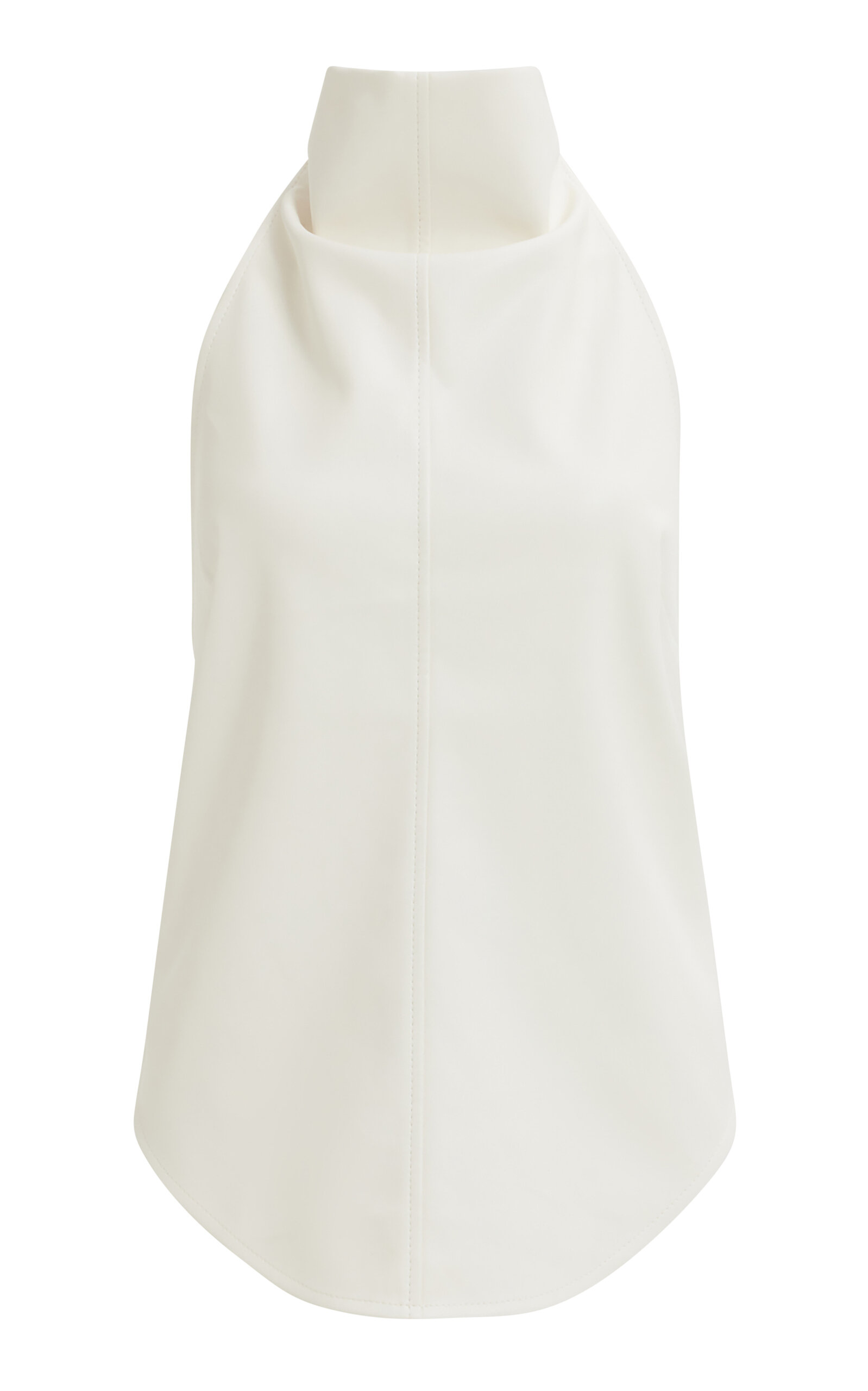 Aje Lucy Faux Leather Halterneck Top In White