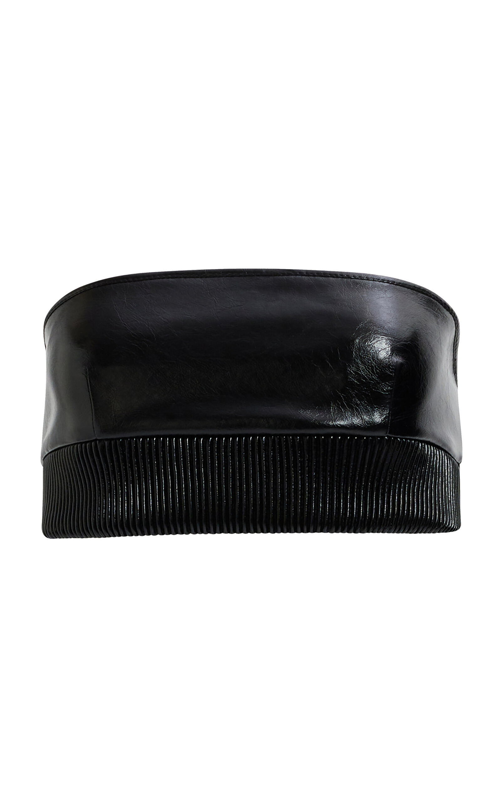 Aje Norix Faux Leather Bandeau Top In Black