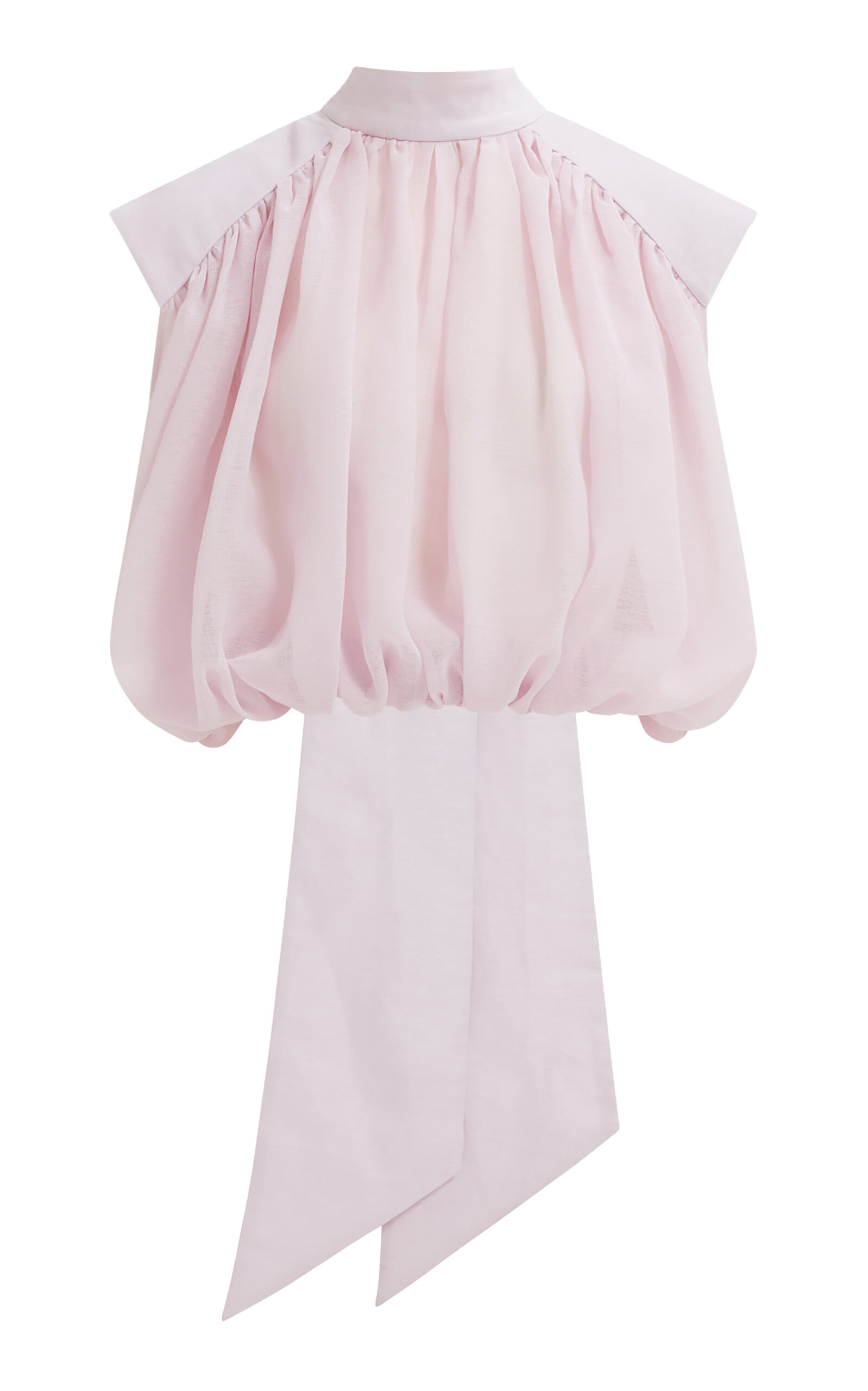 Aje Marcella Sheer Blouson Top In Pink
