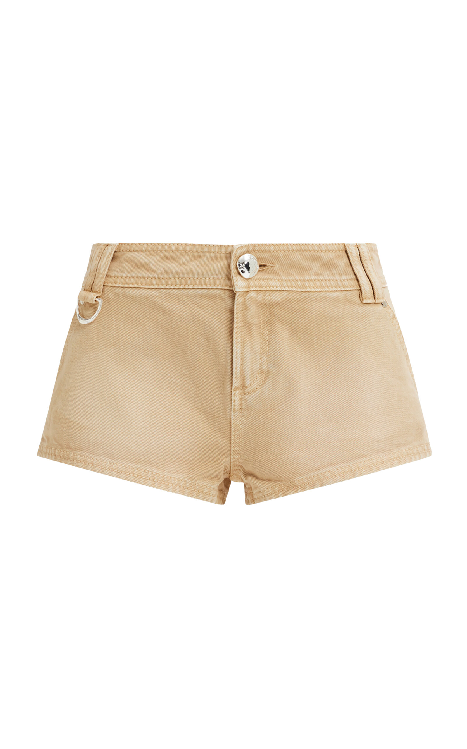 Aje Georgini Cotton Denim Shorts In Brown