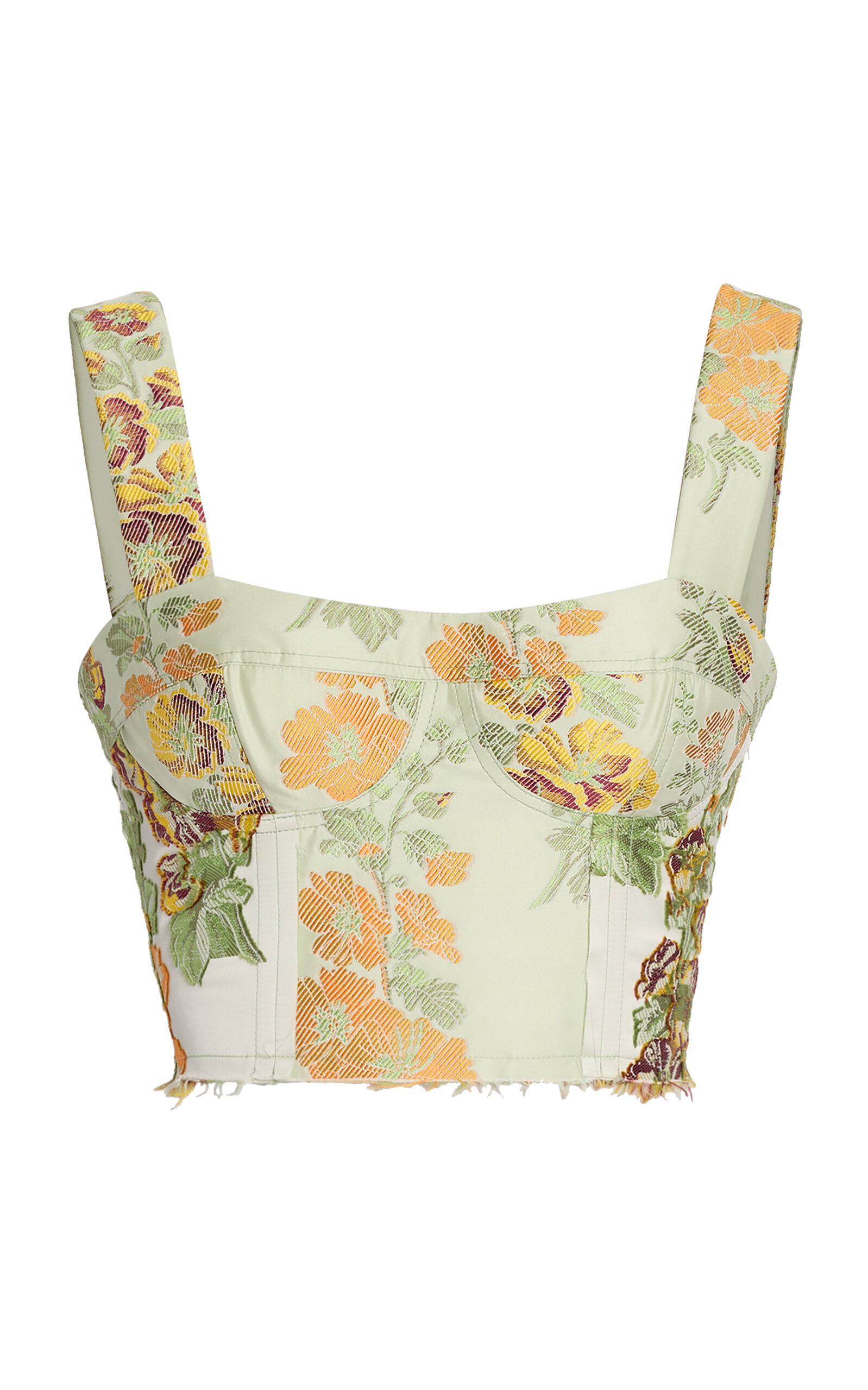 Erdem Cropped Hollyhock Jacquard Bra Top - Moda Operandi