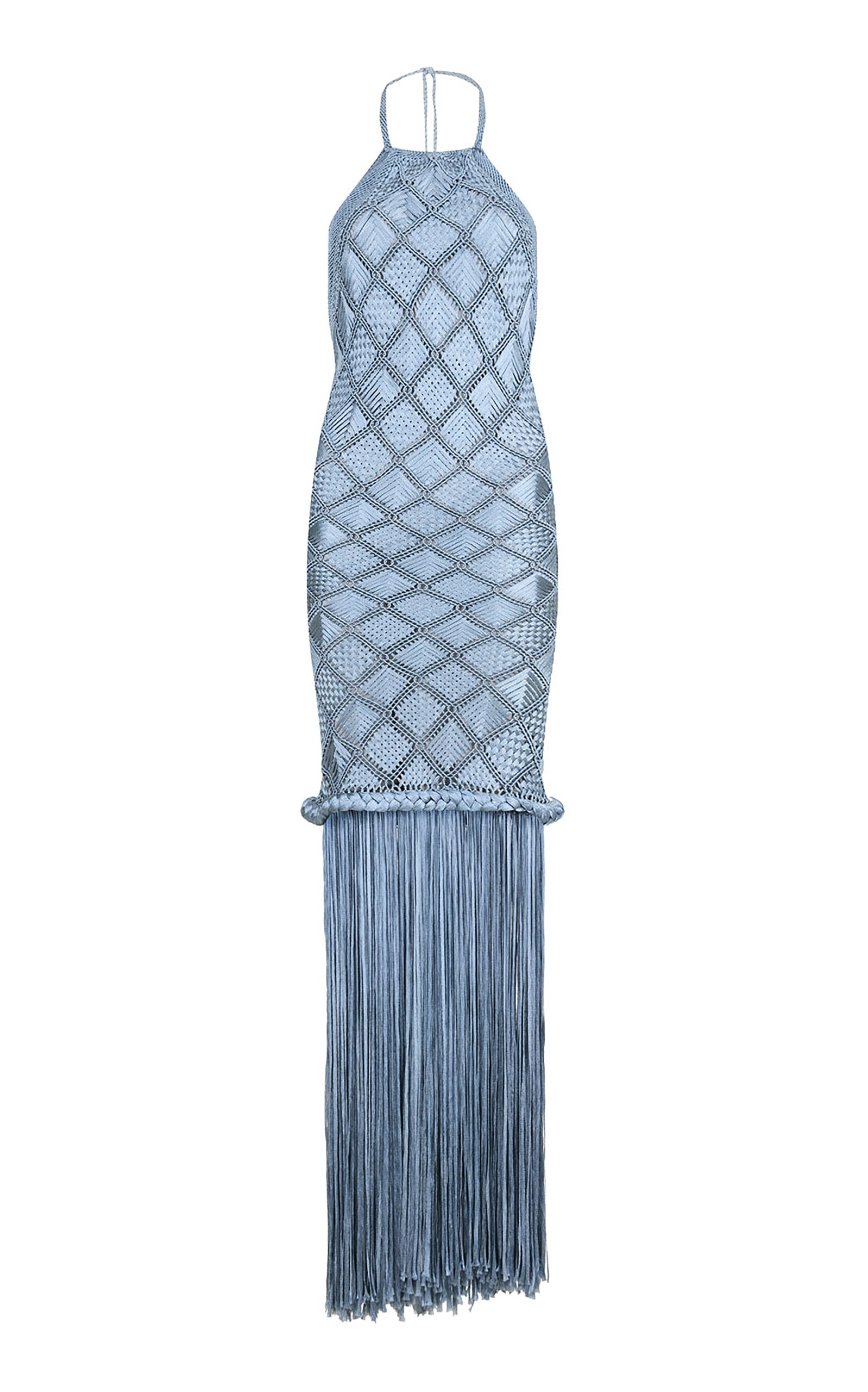 Palma Canaria - Serena Handwoven Macramé Maxi Dress - Grey - XS - Moda Operandi