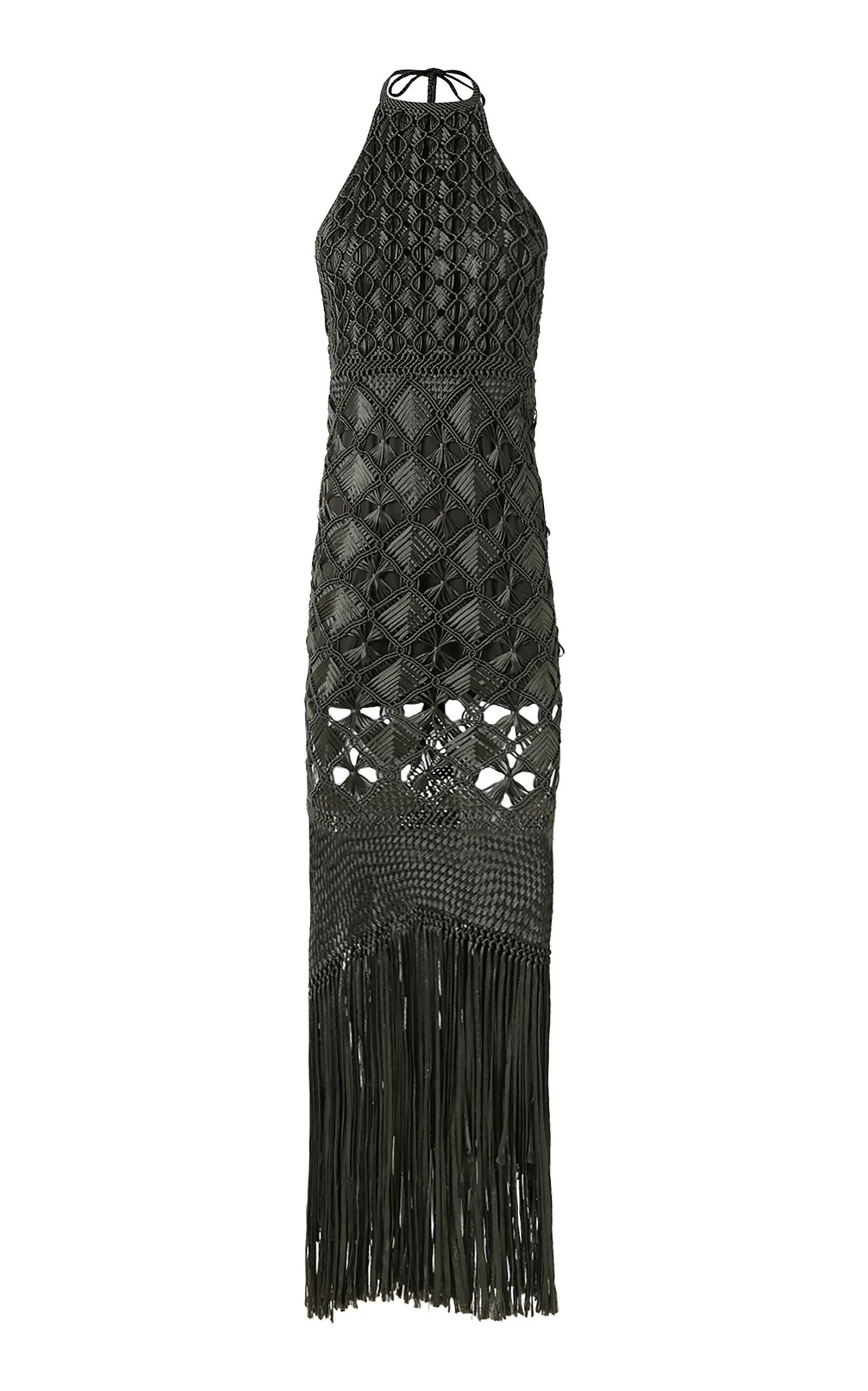 Palma Canaria Lia Handwoven Macramé Fringe Maxi Dress - Moda Operandi