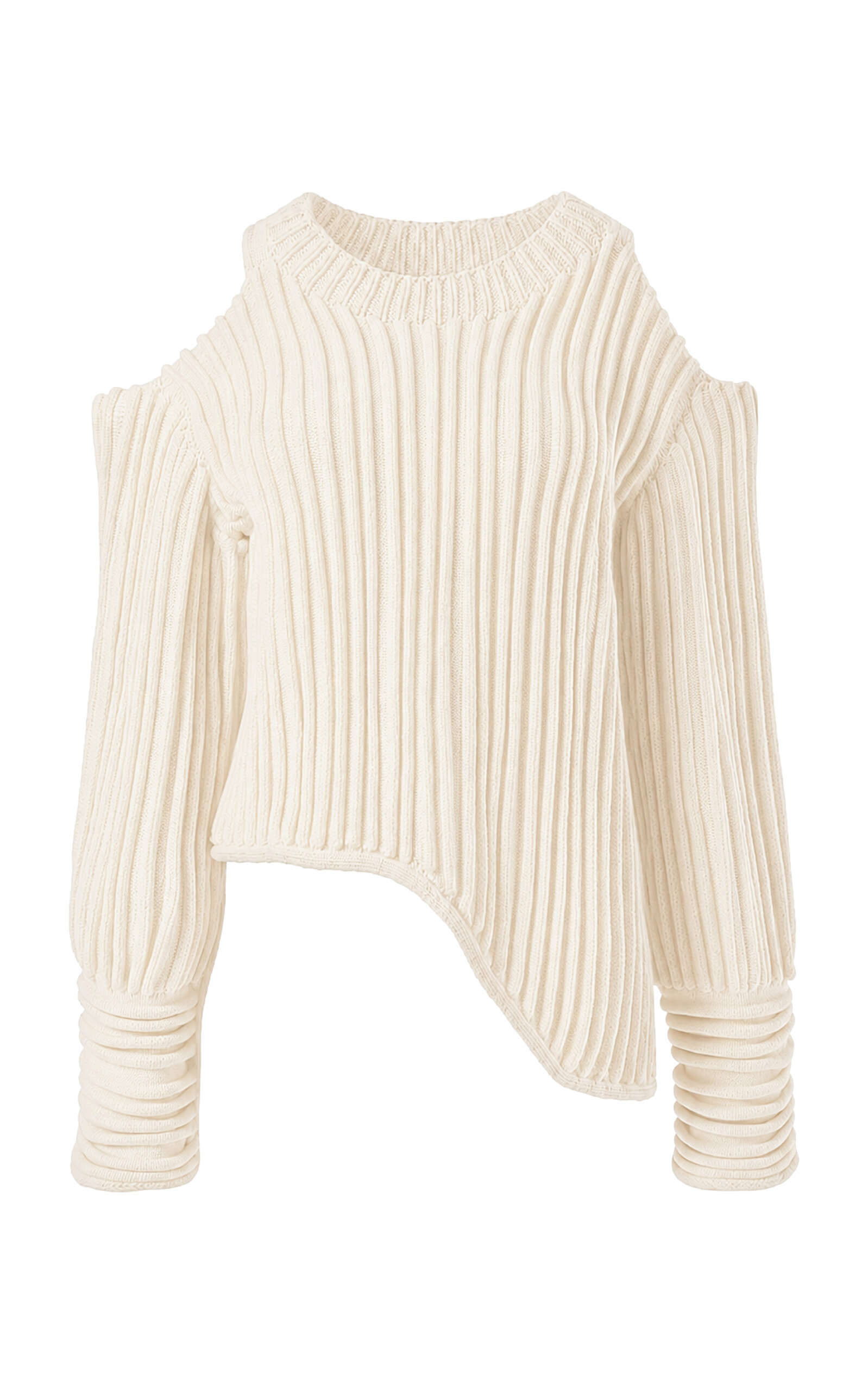 Maz Manuela Álvarez Knitted Accordion Sweater In White